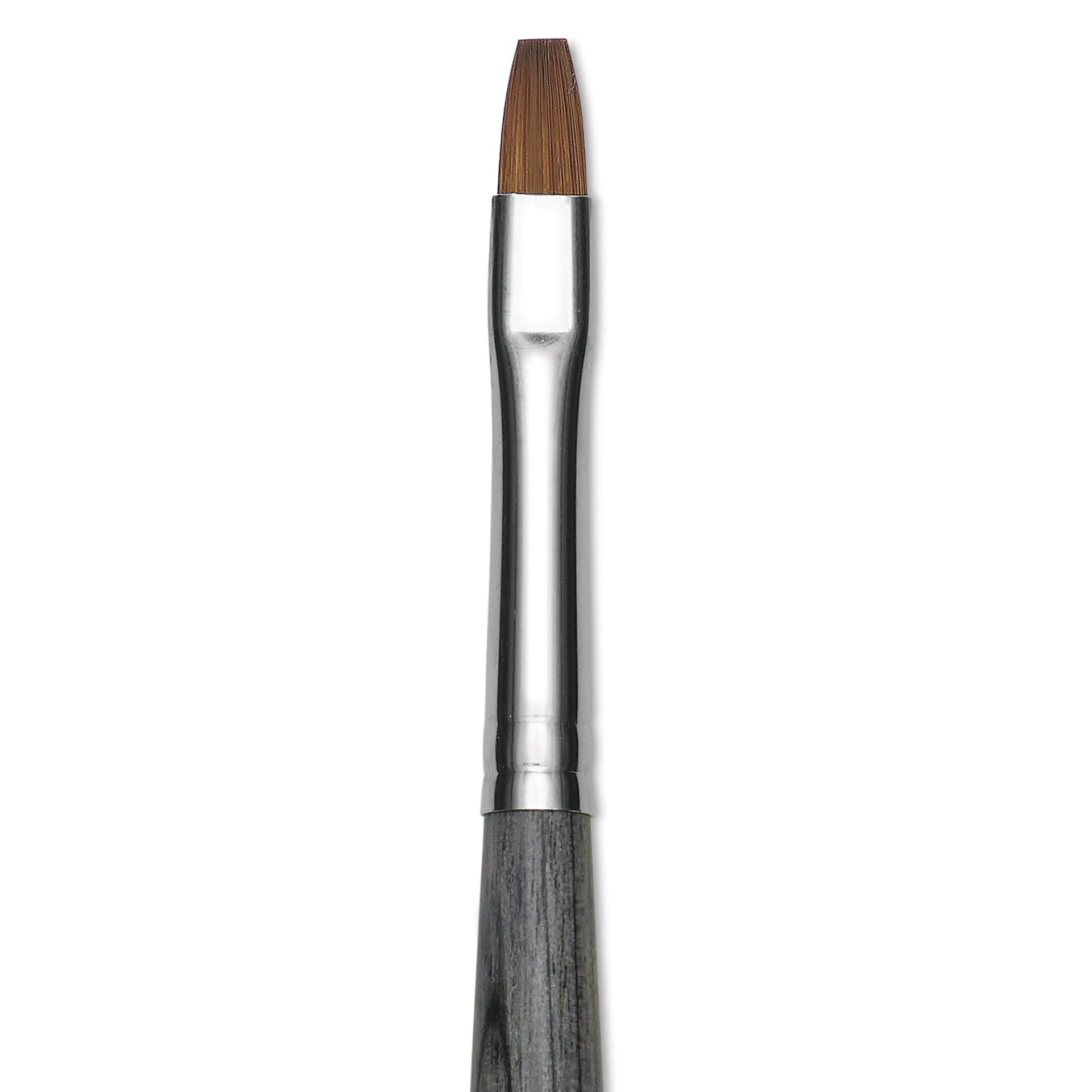 Da Vinci Colineo Synthetic Kolinsky Sable Brush - Flat, Size 4, Long Handle, close-up
