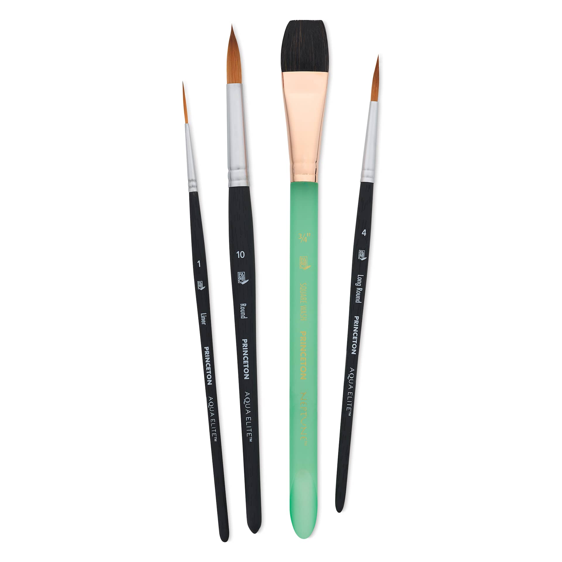 Princeton Watercolor Landscape Brush - Set of 4, back of the packaging
