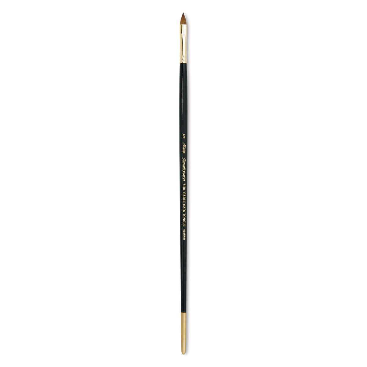 Silver Brush Renaissance Red Sable Brush - Cat's Tongue, Long Handle, Size 6