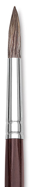 Da Vinci Grigio Synthetic Brush - Round, Long Handle, Size 12 close up