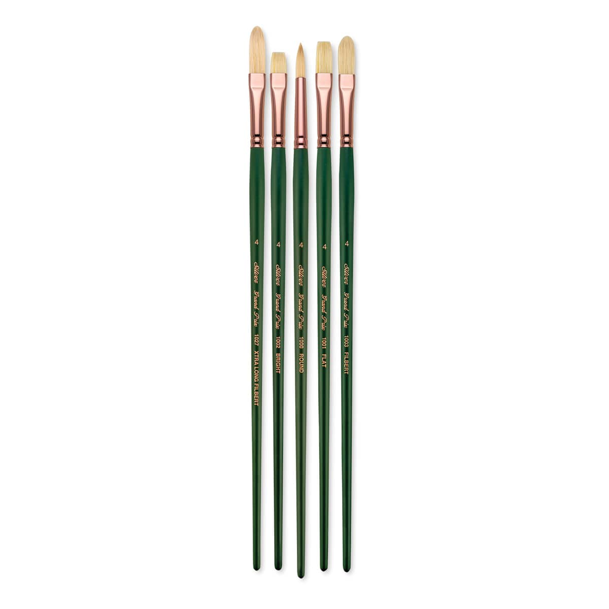 Silver Brush Grand Prix Brush Set - Set of 5 Brushes shown upright Silver Brush Grand Prix Brush Set - Set of 5 Brushes shown upright