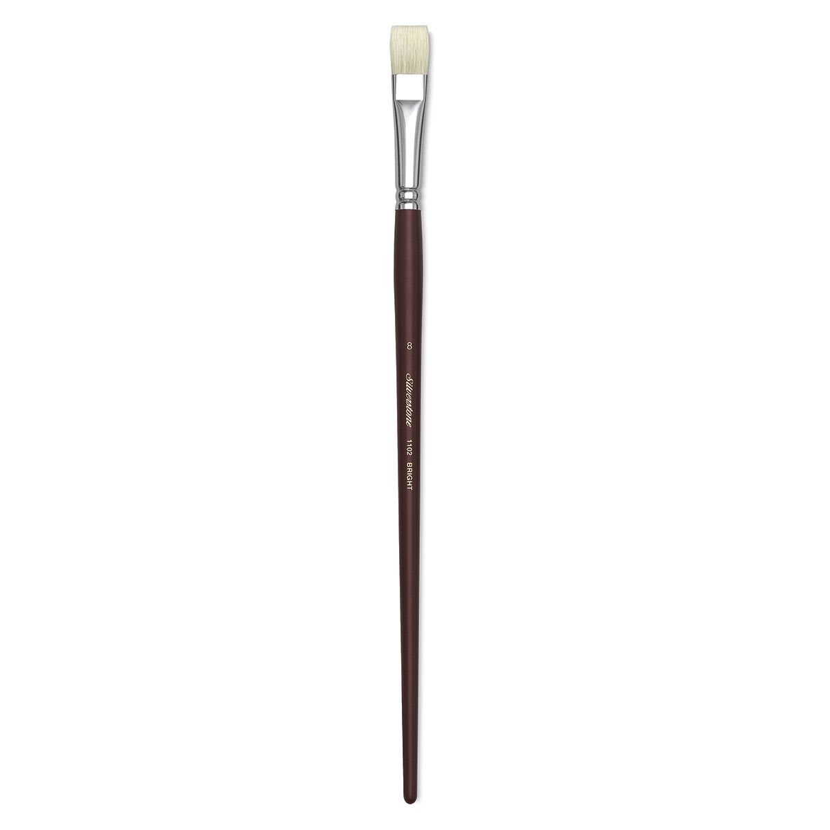 Silver Brush Silverstone Premium White Hog Bristle Brush - Bright, Long Handle, Size 8