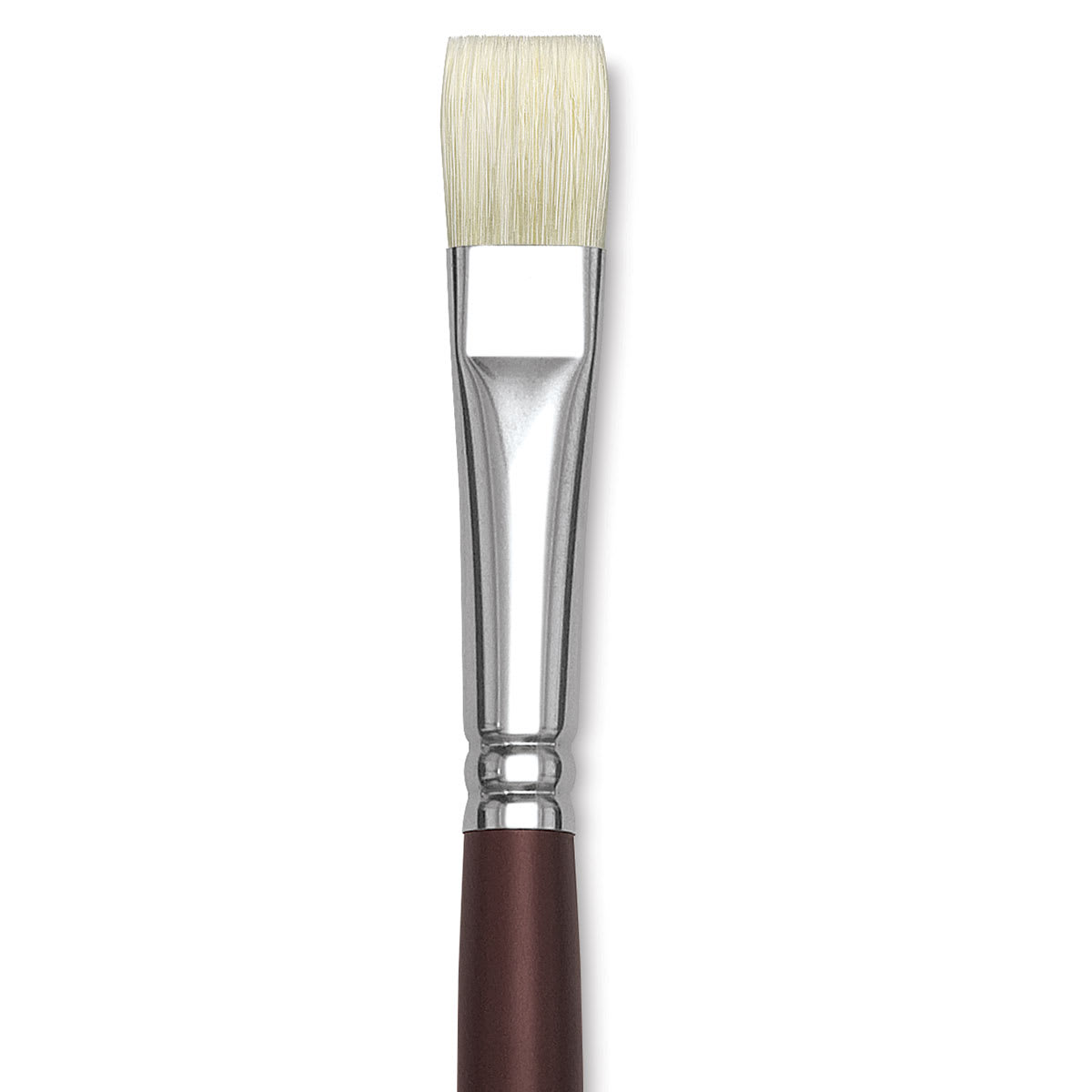 Silver Brush Silverstone Premium White Hog Bristle Brush - Bright, Long Handle, Size 8 close up