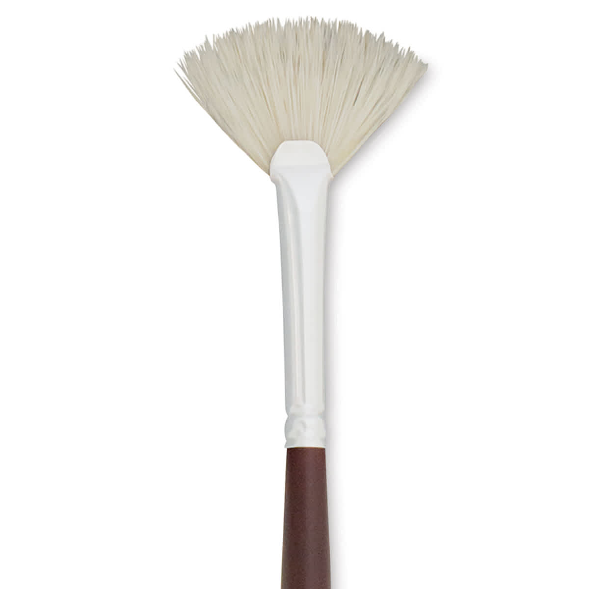 Silver Brush Silverstone Premium White Hog Bristle Brush - Fan, Long Handle, Size 1 close up