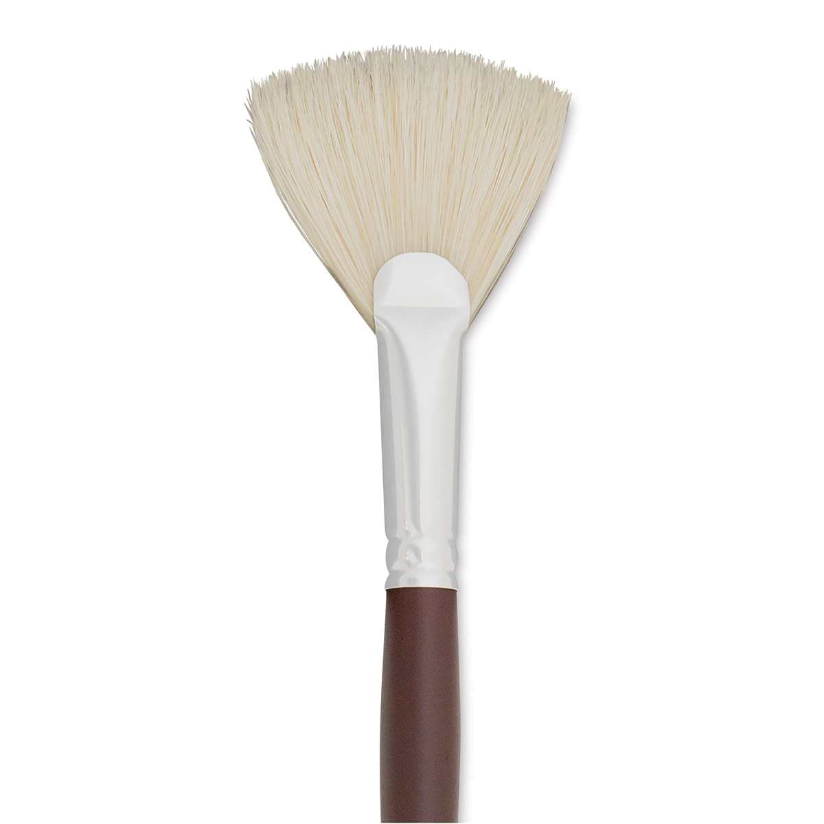 Silver Brush Silverstone Premium White Hog Bristle Brush - Fan, Long Handle, Size 10 close up
