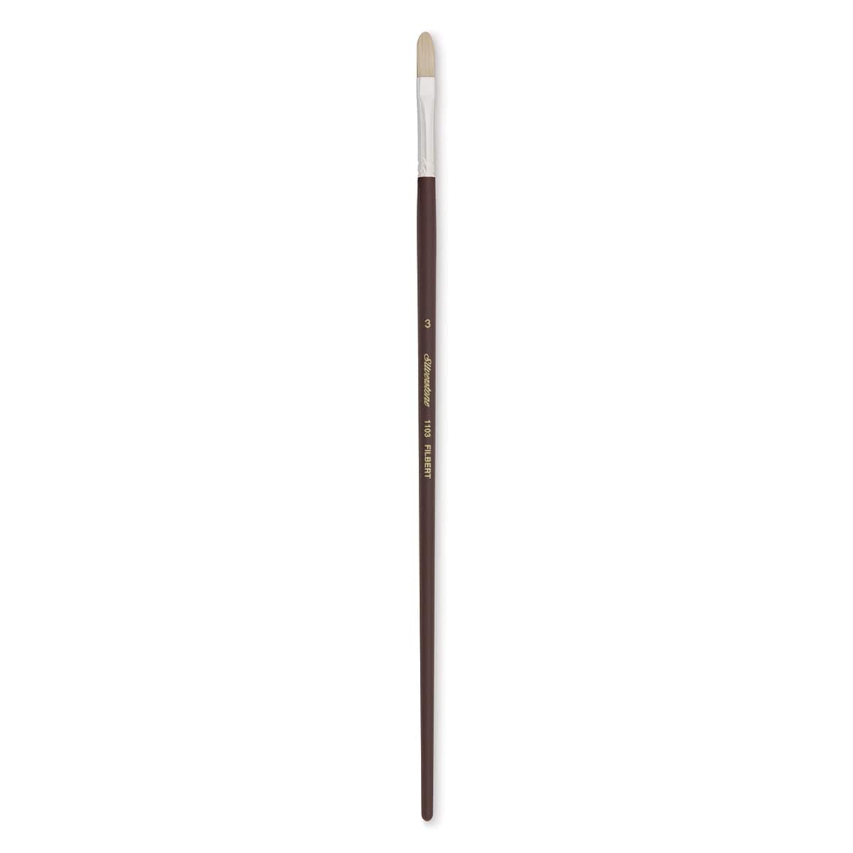 Silver Brush Silverstone Premium White Hog Bristle Brush - Filbert, Long Handle, Size 3