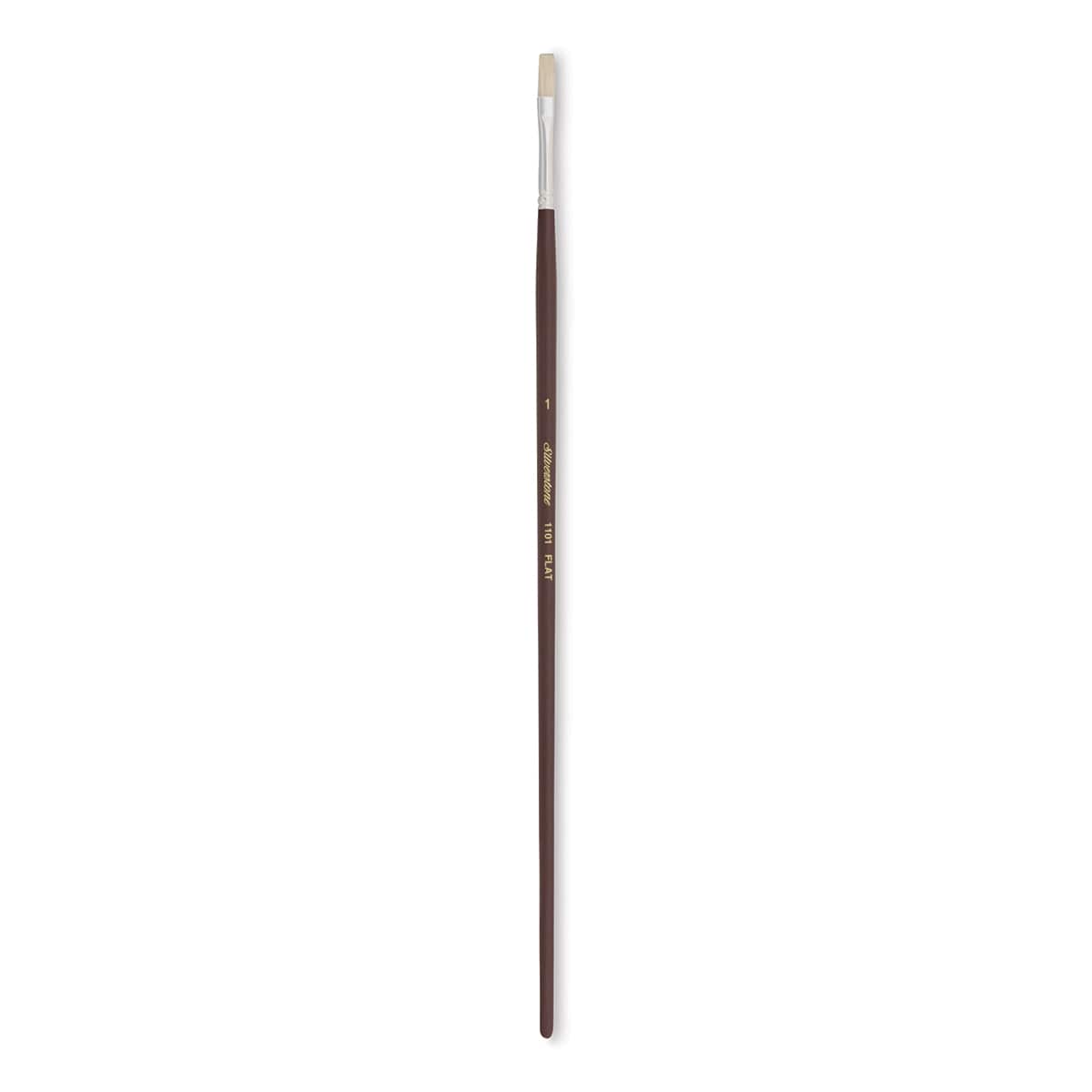 Silver Brush Silverstone Premium White Hog Bristle Brush - Flat, Long Handle, Size 1