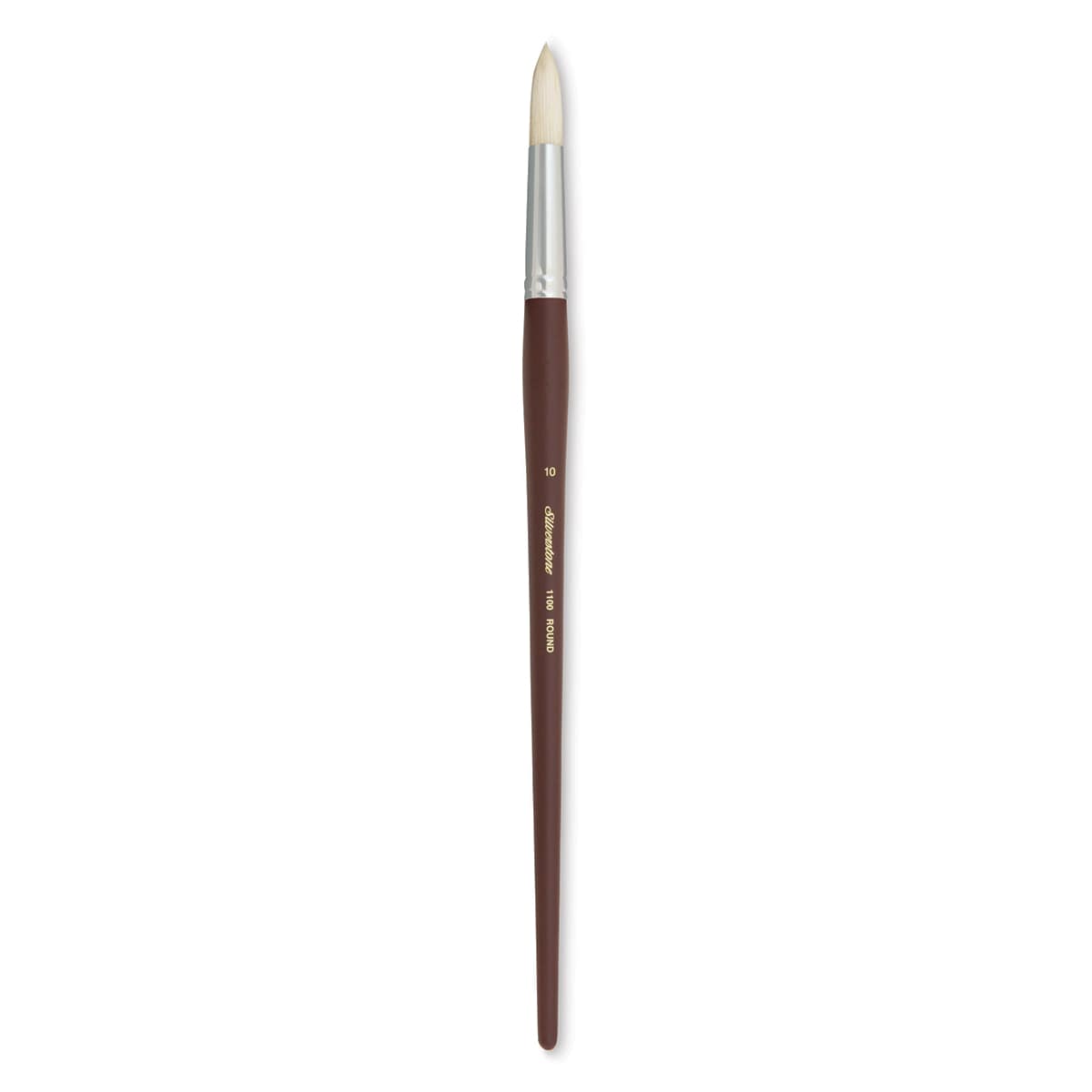 Silver Brush Silverstone Premium White Hog Bristle Brush - Round, Long Handle, Size 10