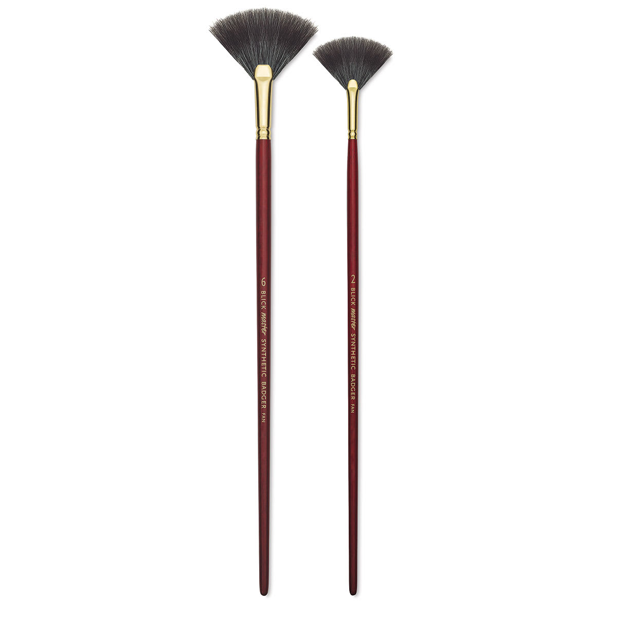 Blick Master Synthetic Badger Brushes -Two Fan Brushes upright