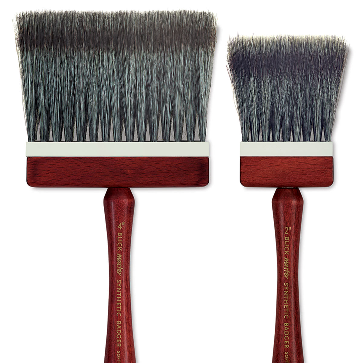 Blick Master Synthetic Badger Brushes - Closeup of two Softener Brushes