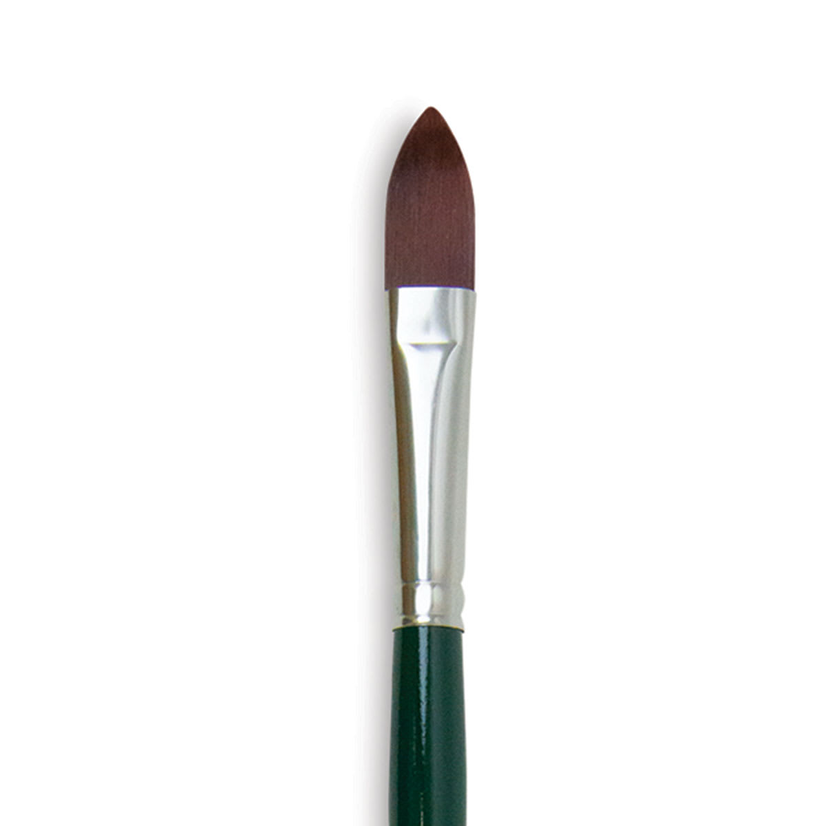 Silver Brush Ruby Satin Synthetic Brush - Cat's Tongue, Size 8, Long Handle close-up