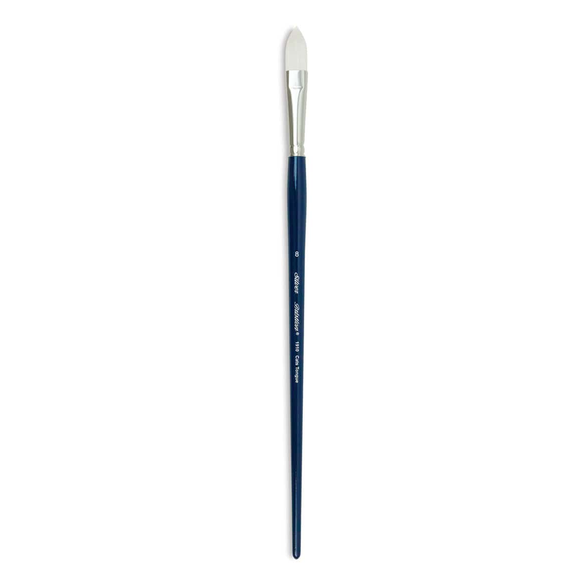 Silver Brush Bristlon Stiff White Synthetic Brush - Cat's Tongue, Size 8