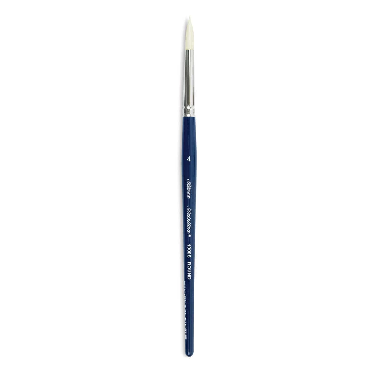 Silver Brush Bristlon Stiff White Synthetic Brush - Round, Size 4, Short Handle