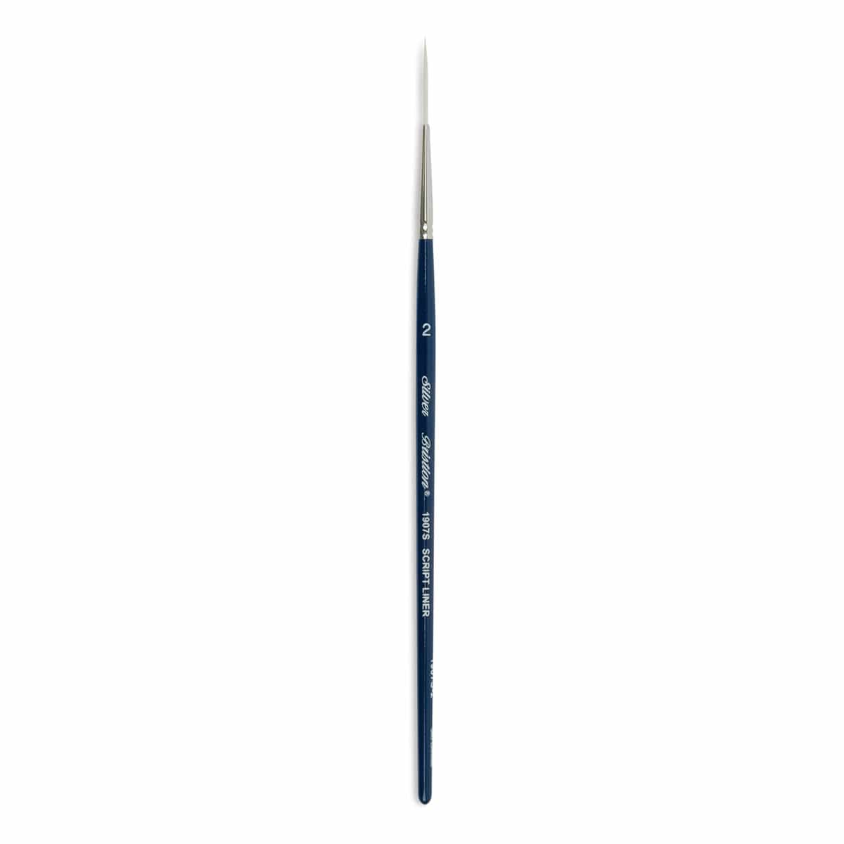Silver Brush Bristlon Stiff White Synthetic Brush - Script Liner, Size 2, Short Handle