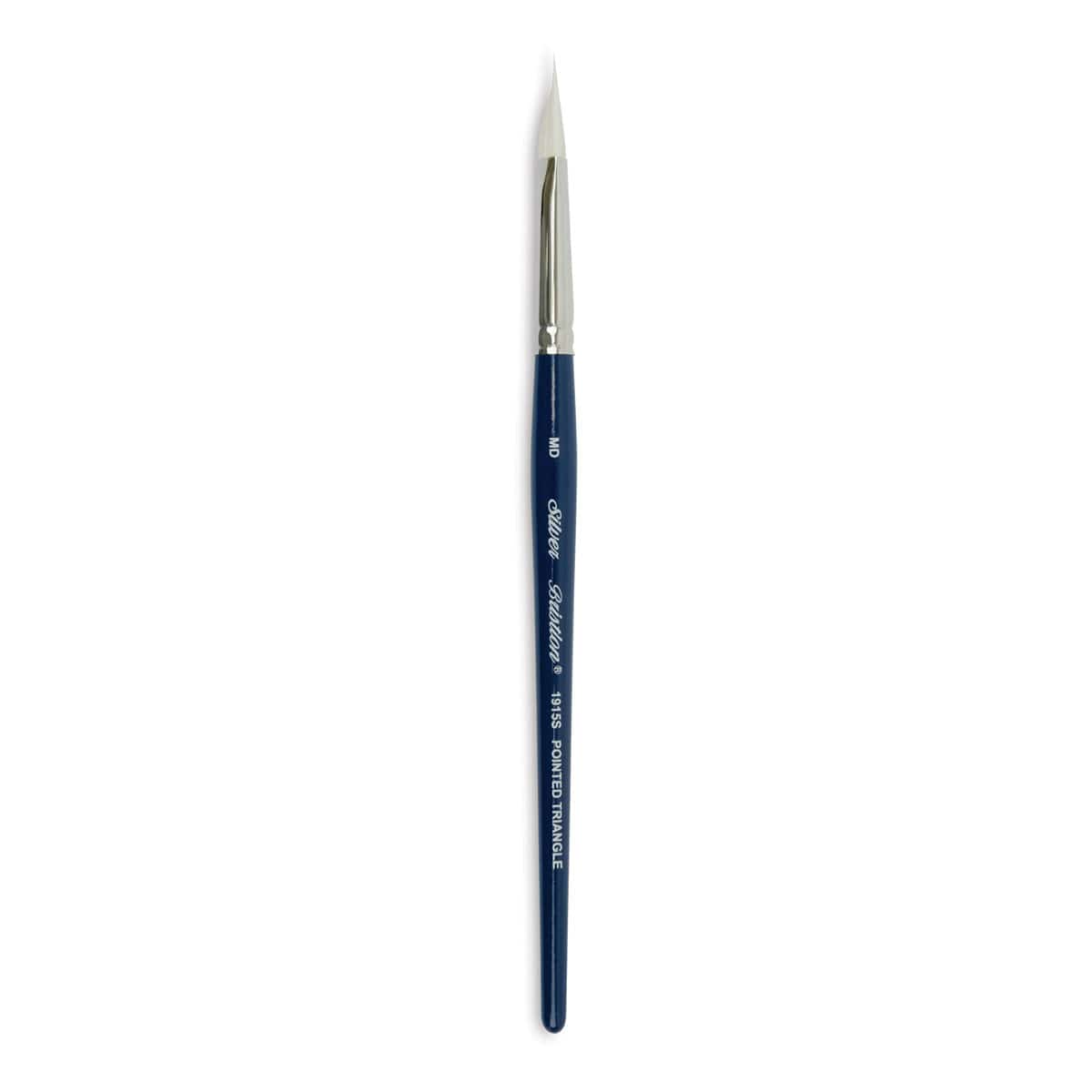 Silver Brush Bristlon Stiff White Synthetic Brush - Triangle, Medium, Short Handle