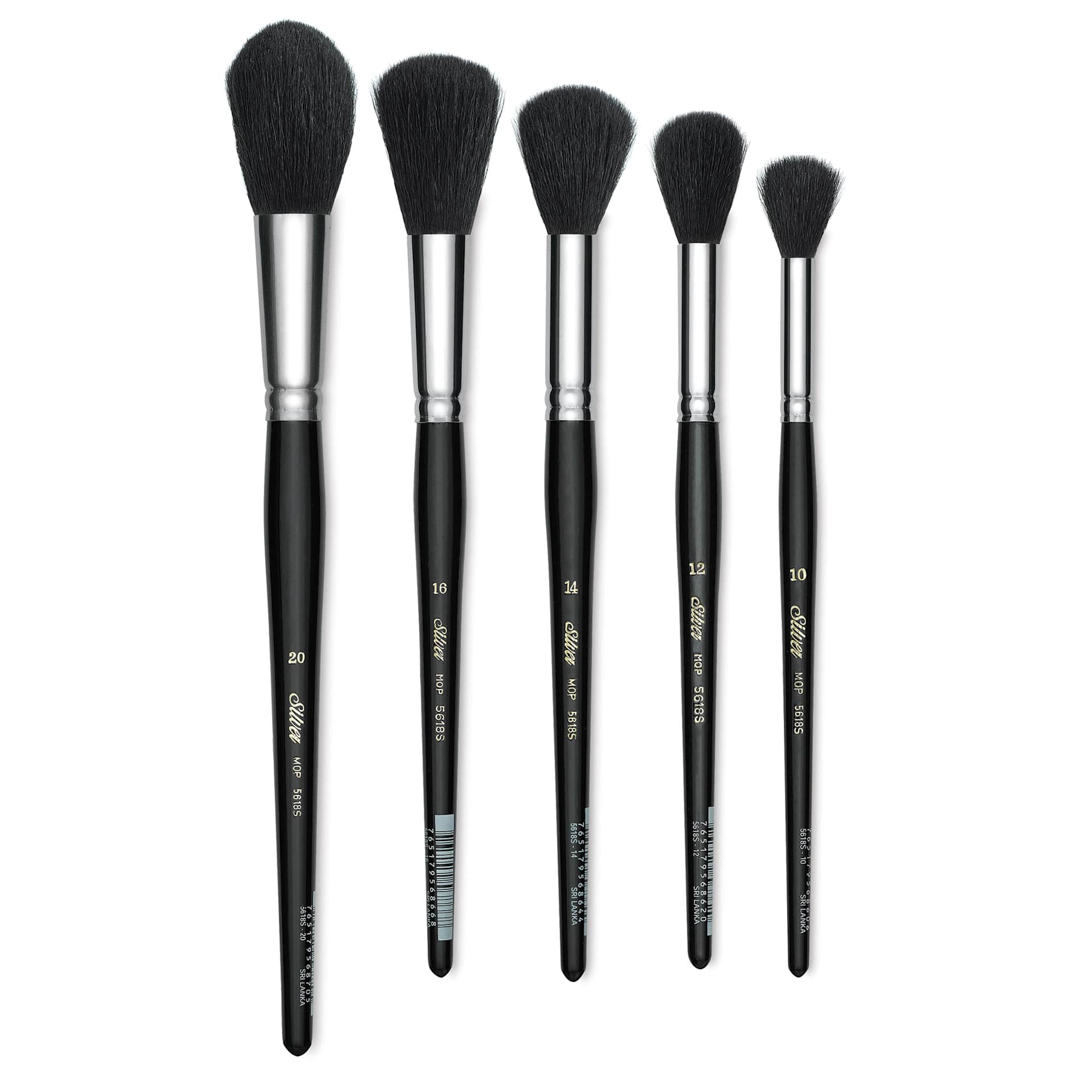 Silver Brush Black Goat Silver Mop Brushes - Round, Short Handle Silver Brush Black Goat Silver Mop Brushes - Round, Short Handle