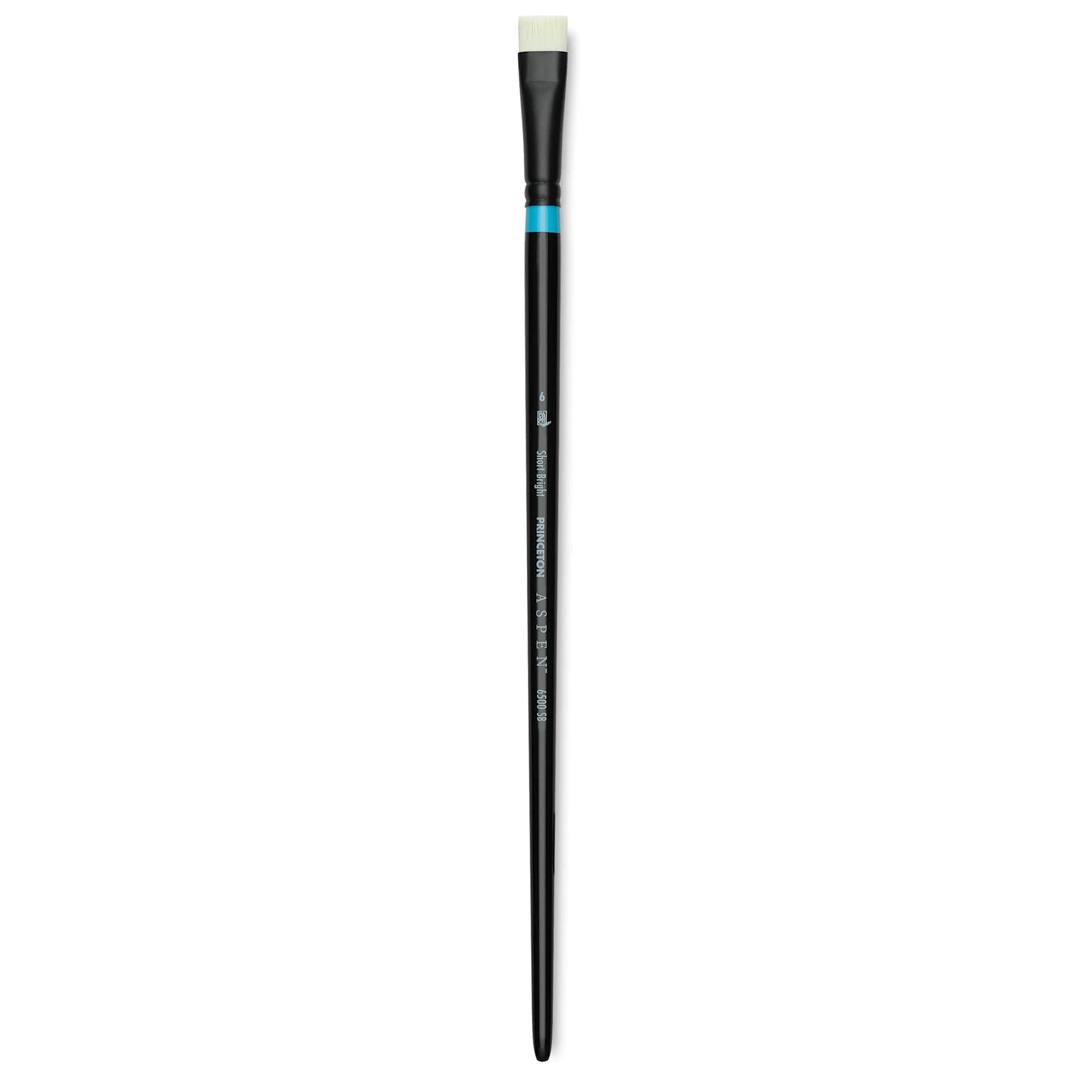 Princeton Series 6500 Aspen Synthetic Brush - Size 6, Short Bright, Long Handle