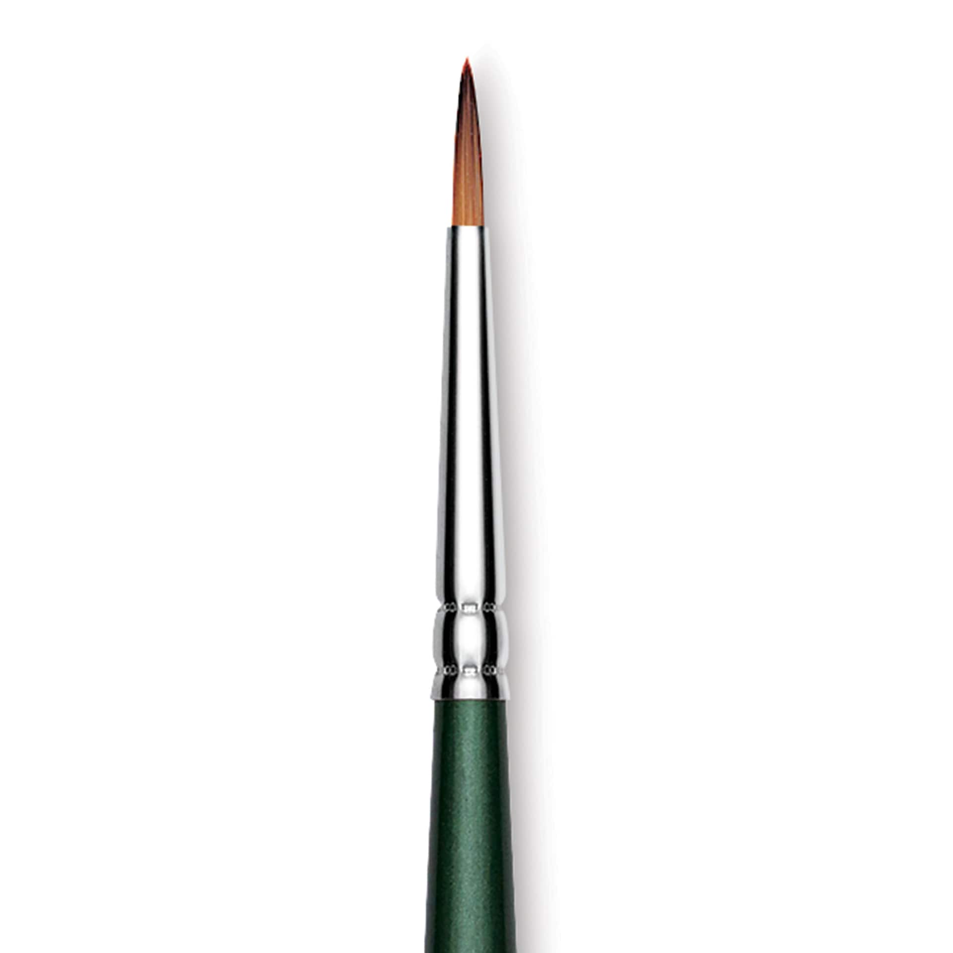 Utrecht Series 6150 Synthetic Golden Taklon Watercolor Brush - Round, Size 1, Short Handle