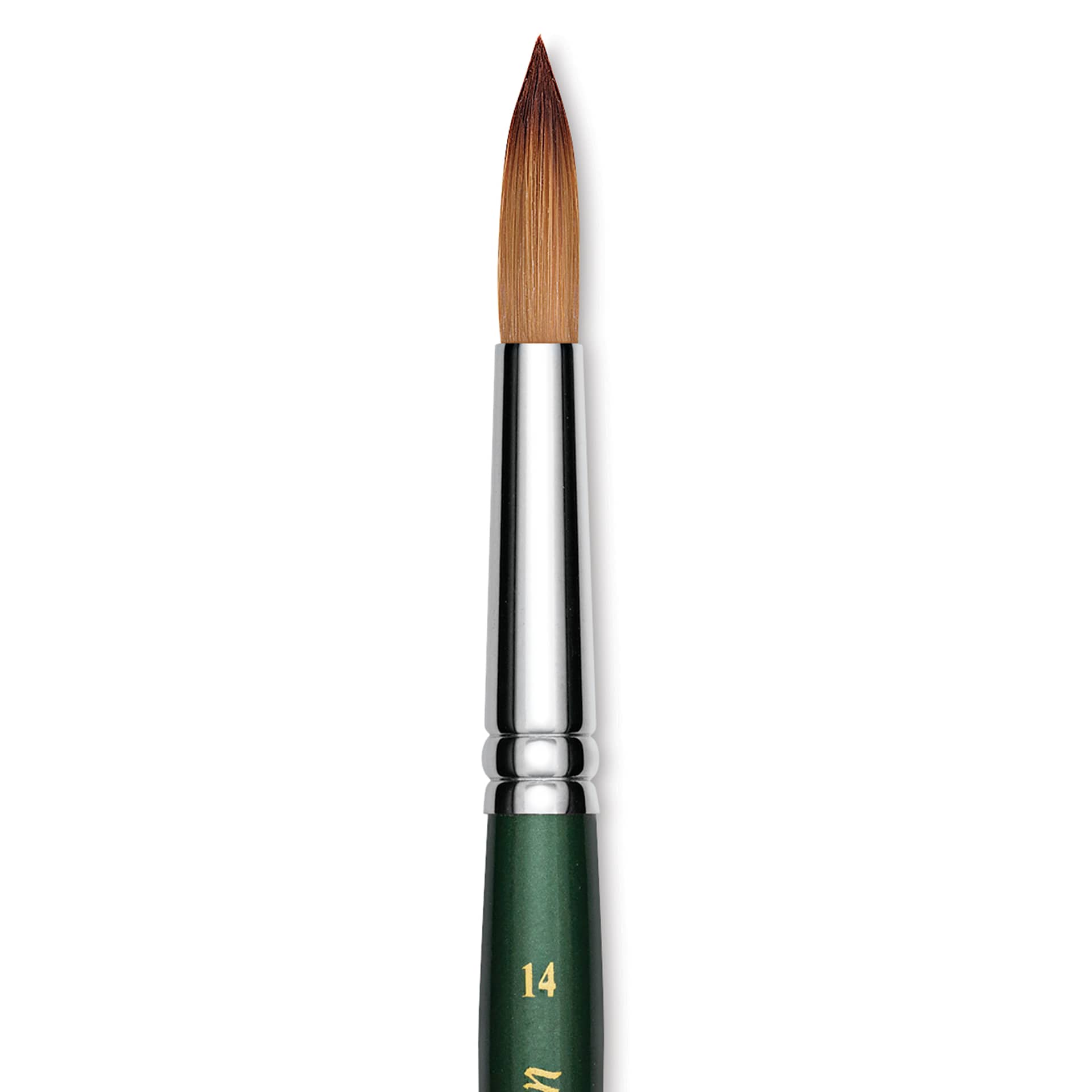 Utrecht Series 6150 Synthetic Golden Taklon Watercolor Brush - Round, Size 14, Short Handle