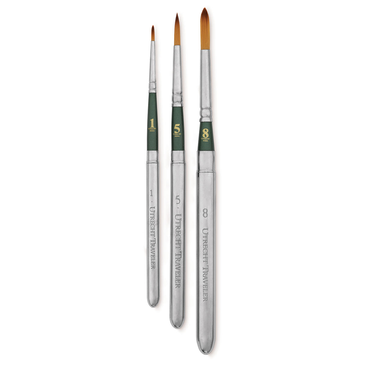 Utrecht Golden Taklon Traveler's Watercolor Brushes - Set of 3 Utrecht Golden Taklon Traveler's Watercolor Brushes - Set of 3