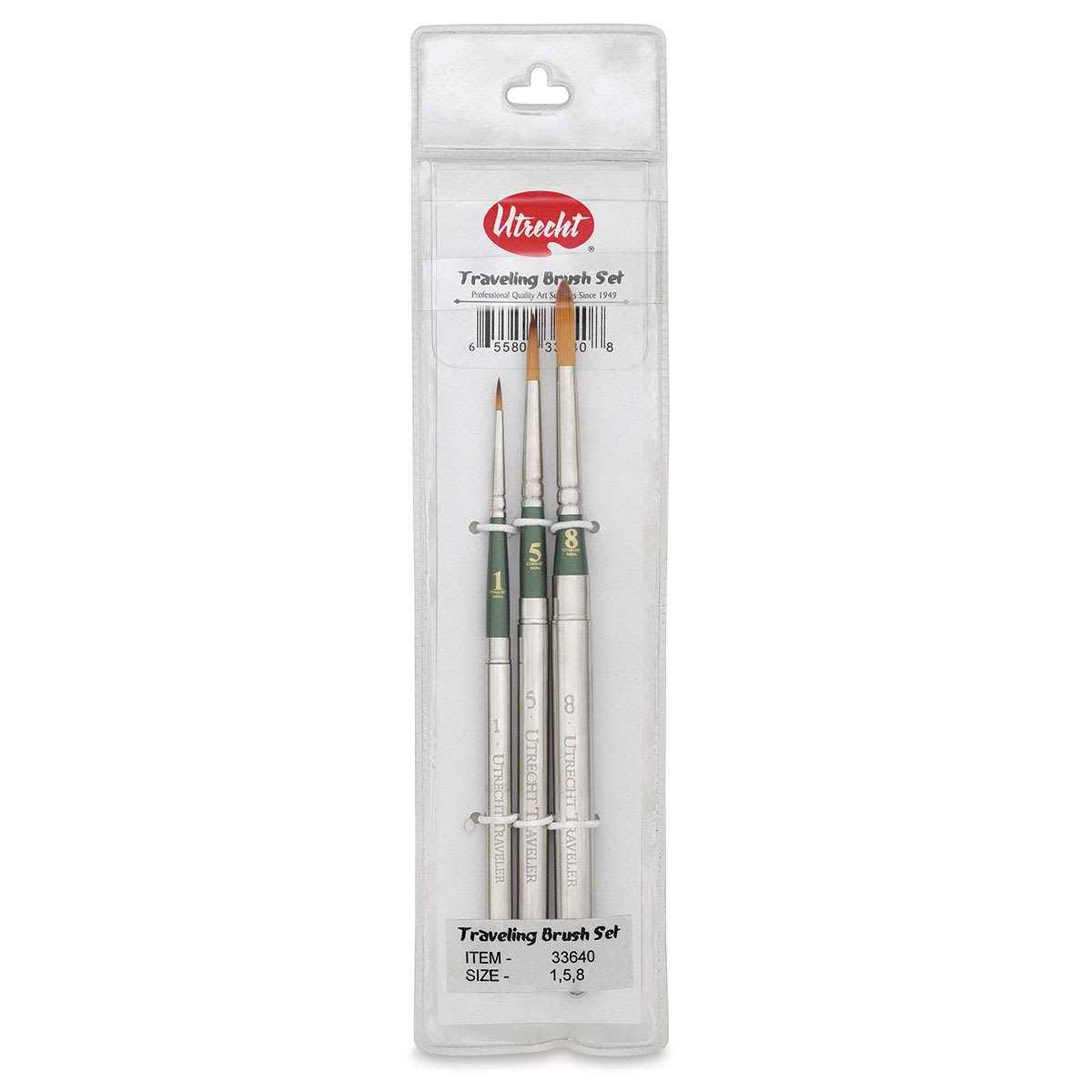 Utrecht Golden Taklon Traveler's Watercolor Brushes - Set of 3 (in package) Utrecht Golden Taklon Traveler's Watercolor Brushes - Set of 3 (in package)