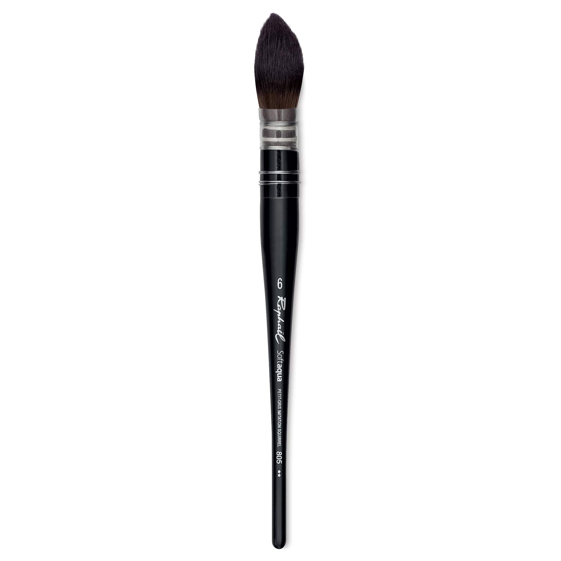 Raphaël Soft Aqua Brush - Quill, Size 6, Short Handle