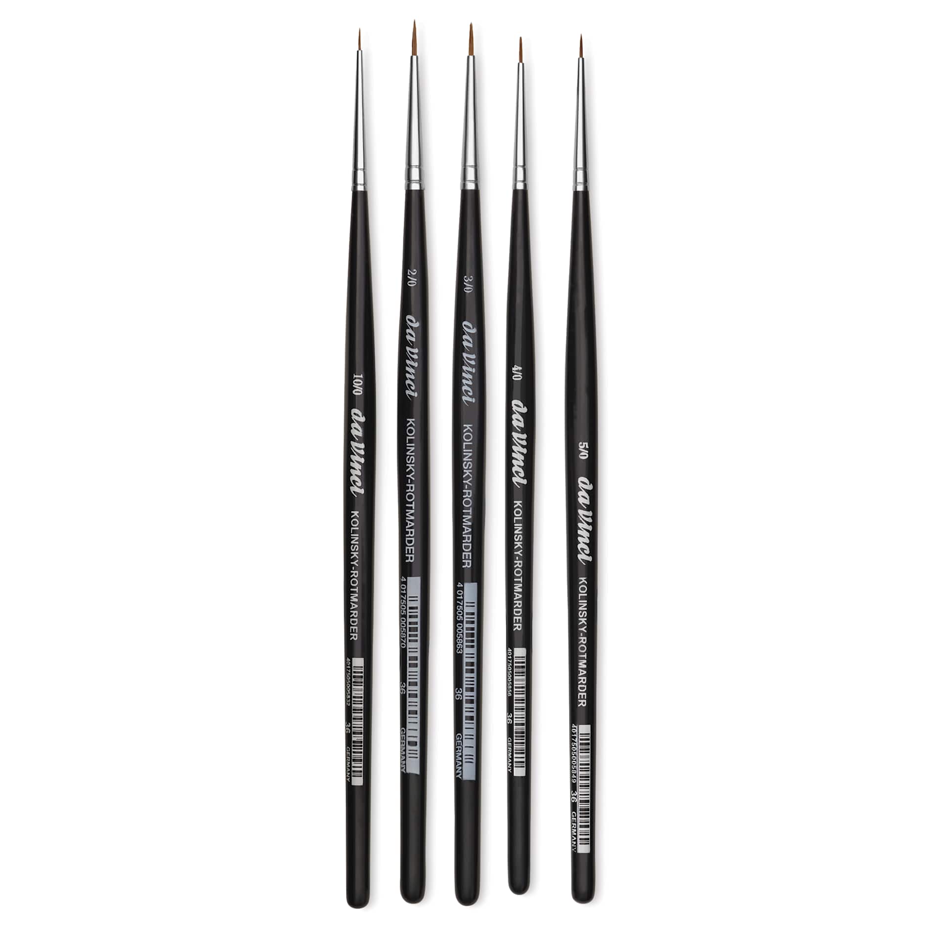 Da Vinci Ussuri Red Sable Watercolor Brushes - Round, Short Handle, Set of 5 Da Vinci Ussuri Red Sable Watercolor Brushes - Round, Short Handle, Set of 5