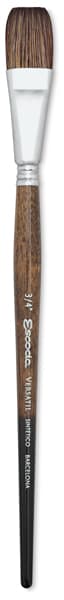 Escoda Versatil Brushes - Short handled Flat Wash brush shown upright