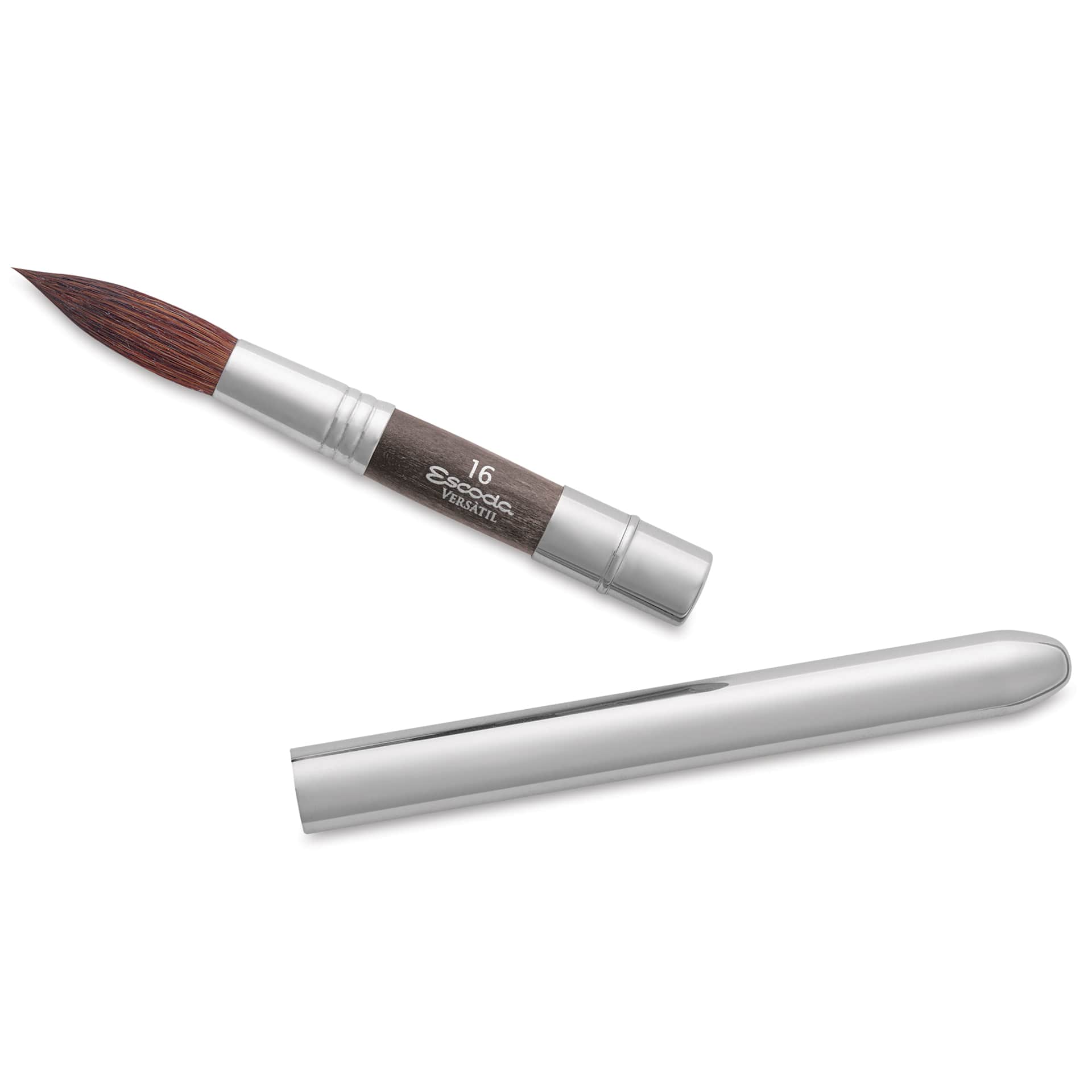 Escoda Versatil Travel Brush - Round, Short Handle, Size 16, brush top and handle