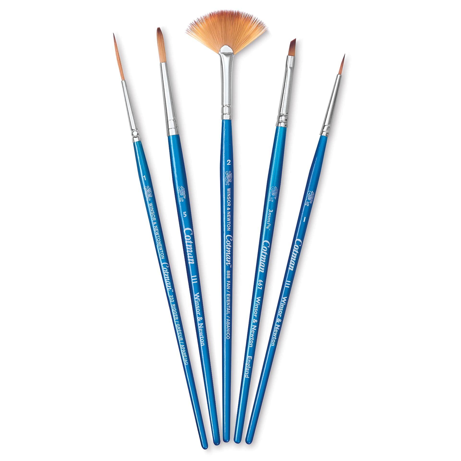 Winsor & Newton Cotman Watercolor Brush Set - Set C, Set of 5, Short Handle Winsor & Newton Cotman Watercolor Brush Set - Set C, Set of 5, Short Handle
