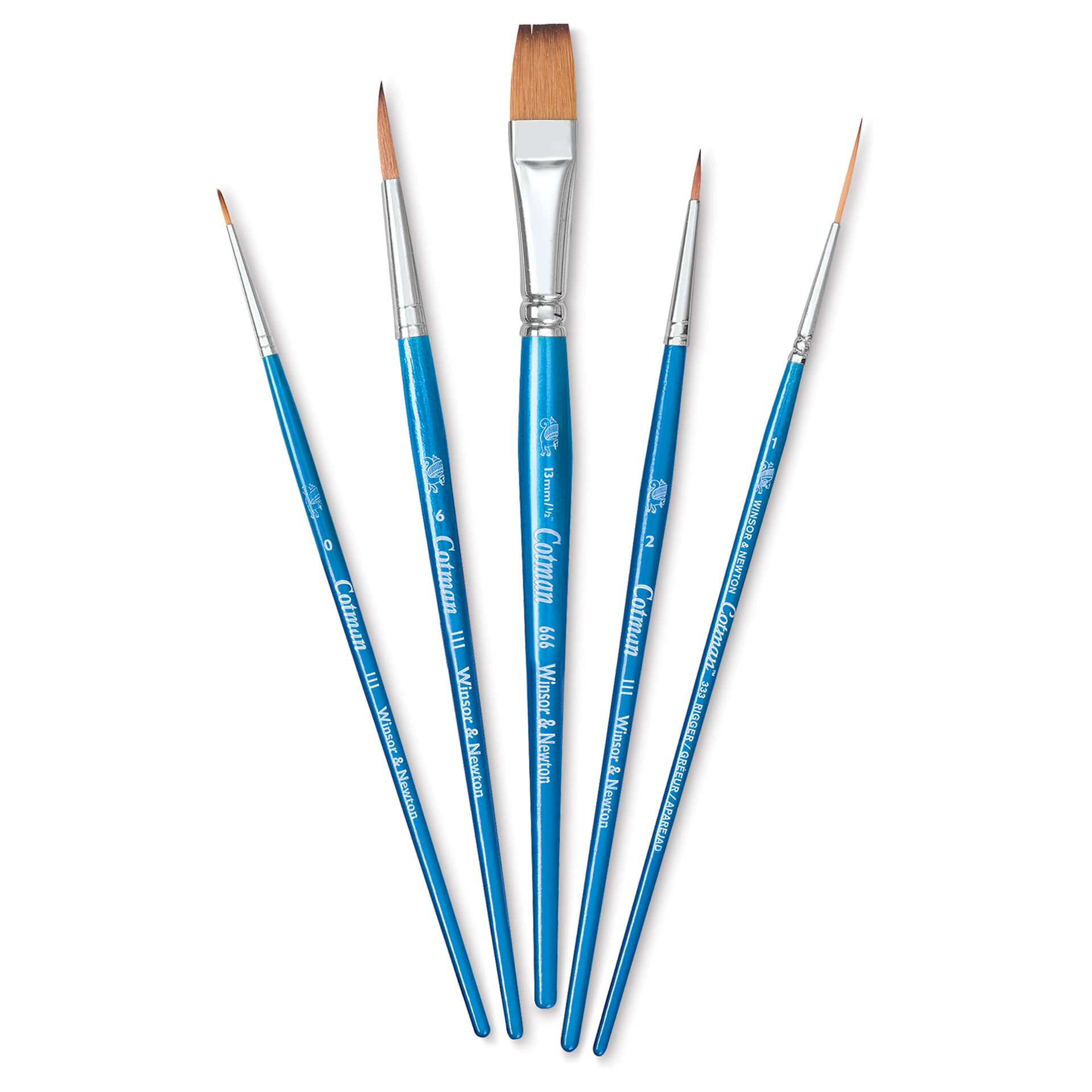 Winsor & Newton Cotman Watercolor Brush Set - Set D, Set of 5, Short Handle Winsor & Newton Cotman Watercolor Brush Set - Set D, Set of 5, Short Handle