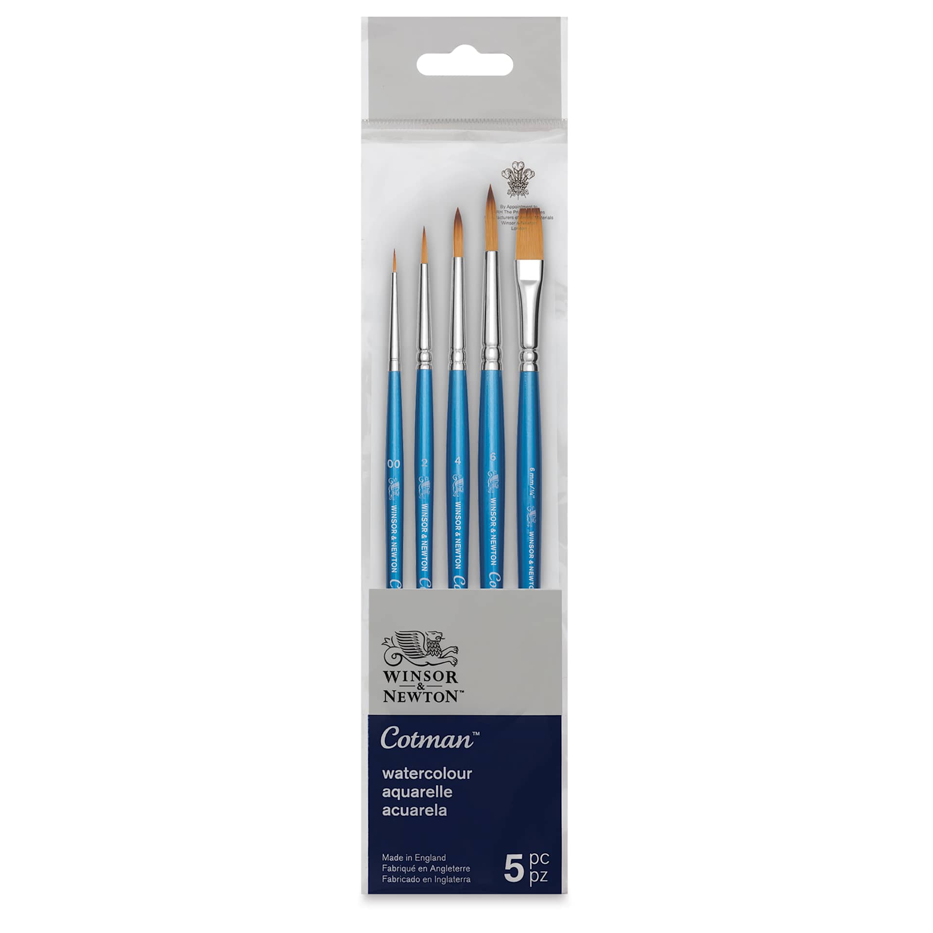Winsor & Newton Cotman Watercolor Brush Set - Set 4, Set of 5, Short Handle