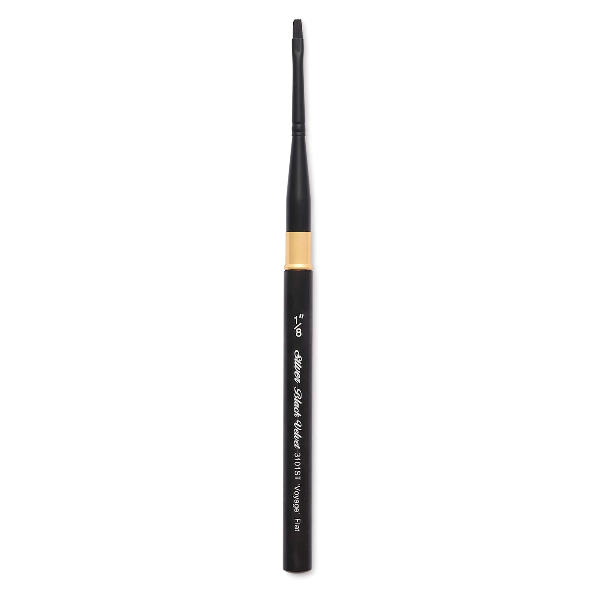 Silver Brush Black Velvet Voyage Brush - Travel Flat, 1/8"