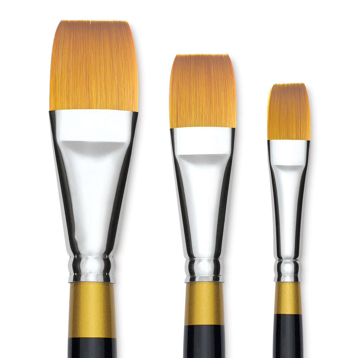 Kingart Original Gold Brushes - Closeup of tips of 3 Wash Brushes