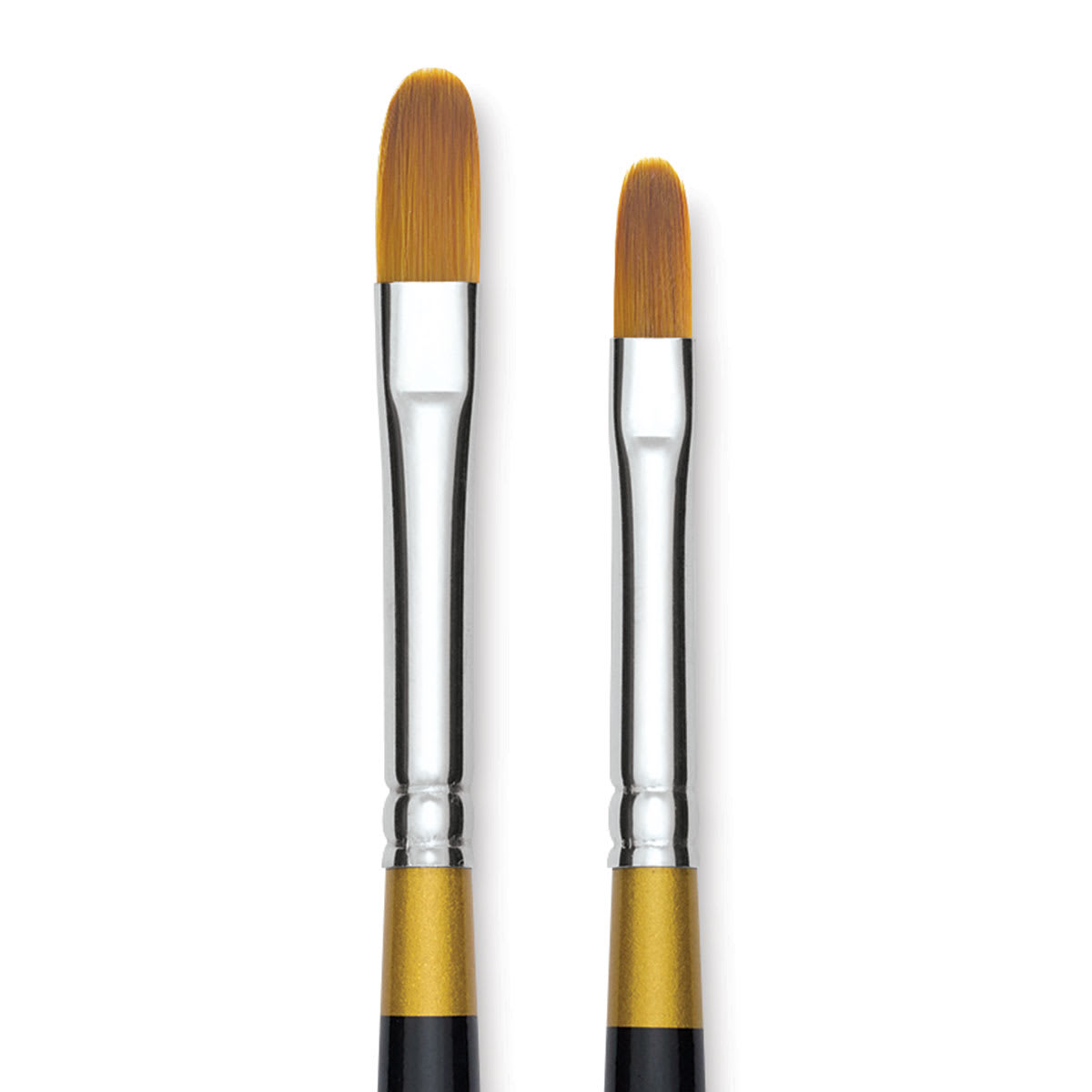 Kingart Original Gold Brushes - Closeup of tips of 2 Filberts