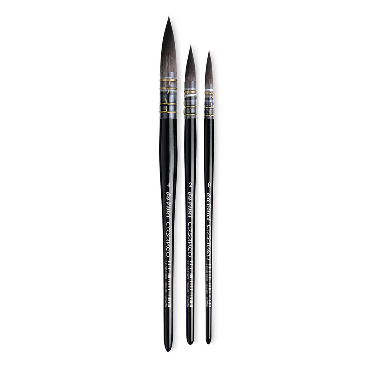 Da Vinci Casaneo Synthetic Squirrel Watercolor Brush - Quills, Set of 3, Short Handle