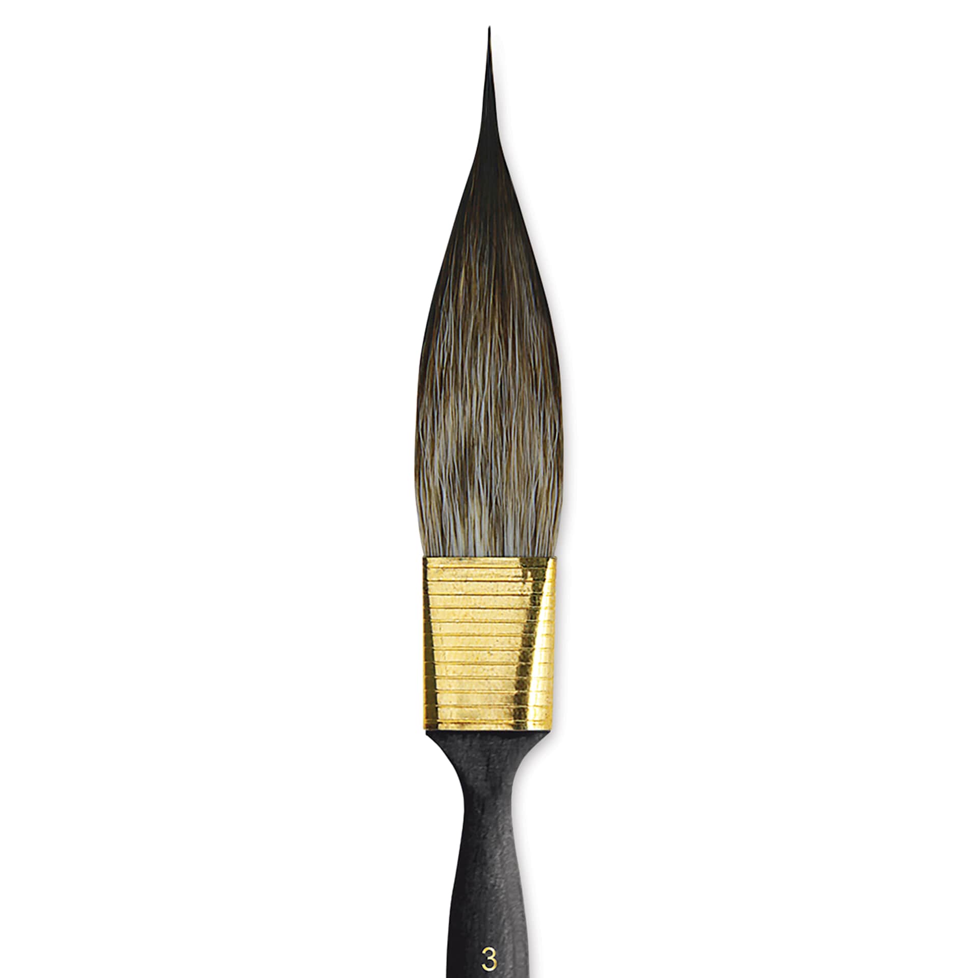 Da Vinci Casaneo Synthetic Squirrel Watercolor Brush - Double Edged Striper, Size 3, Short Handle, close up