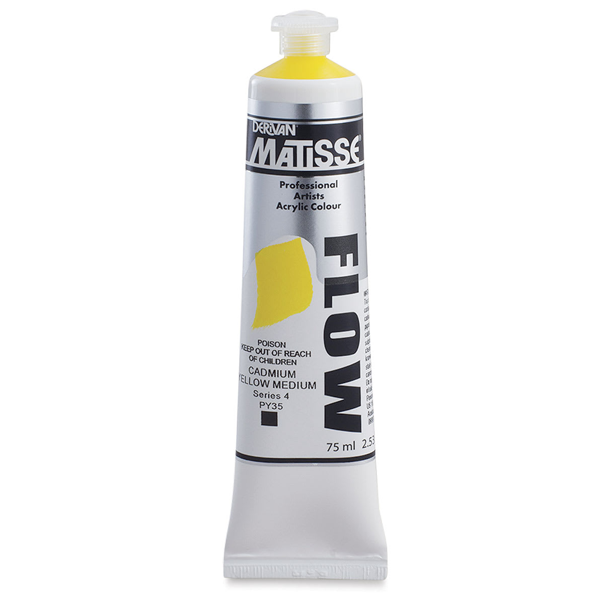 Matisse Flow Acrylic Paint - Cadmium Yellow Medium, 75 ml