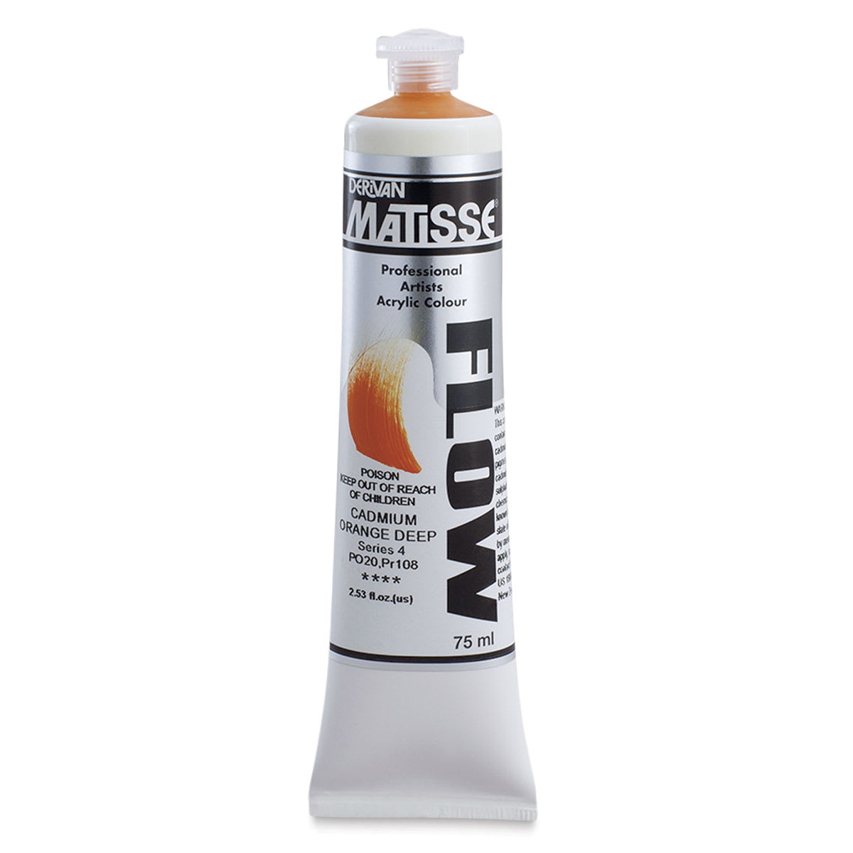 Matisse Flow Acrylic Paint - Cadmium Orange Deep, 75 ml