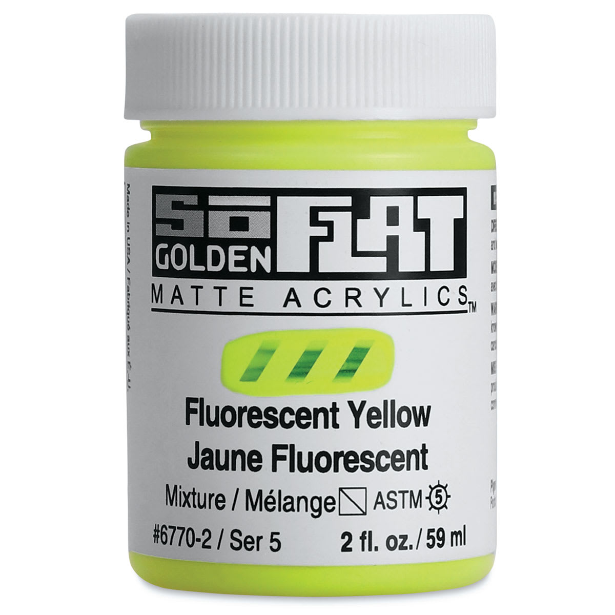 Golden SoFlat Matte Acrylic Paint - Fluorescent Yellow, 59 ml, Jar Golden SoFlat Matte Acrylic Paint - Fluorescent Yellow, 59 ml, Jar