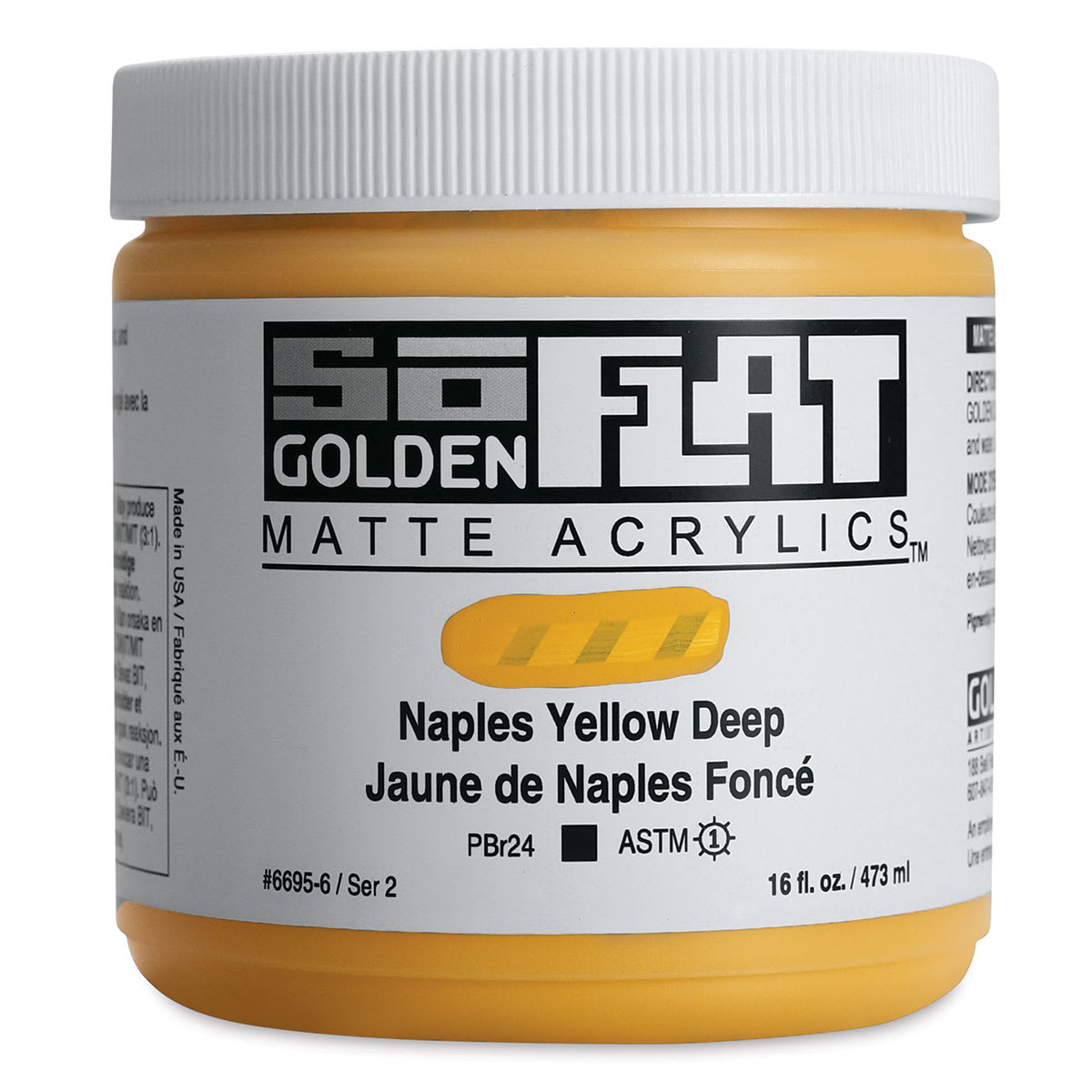 Golden SoFlat Matte Acrylic Paint - Naples Yellow Deep, 473 ml, Jar Golden SoFlat Matte Acrylic Paint - Naples Yellow Deep, 473 ml, Jar