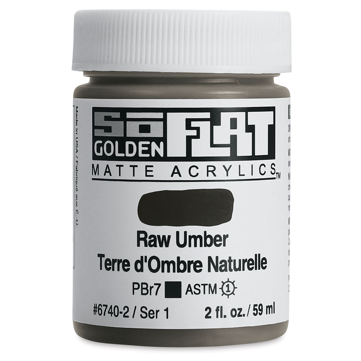 Golden SoFlat Matte Acrylic Paint - Raw Umber, 59 ml, Jar Golden SoFlat Matte Acrylic Paint - Raw Umber, 59 ml, Jar