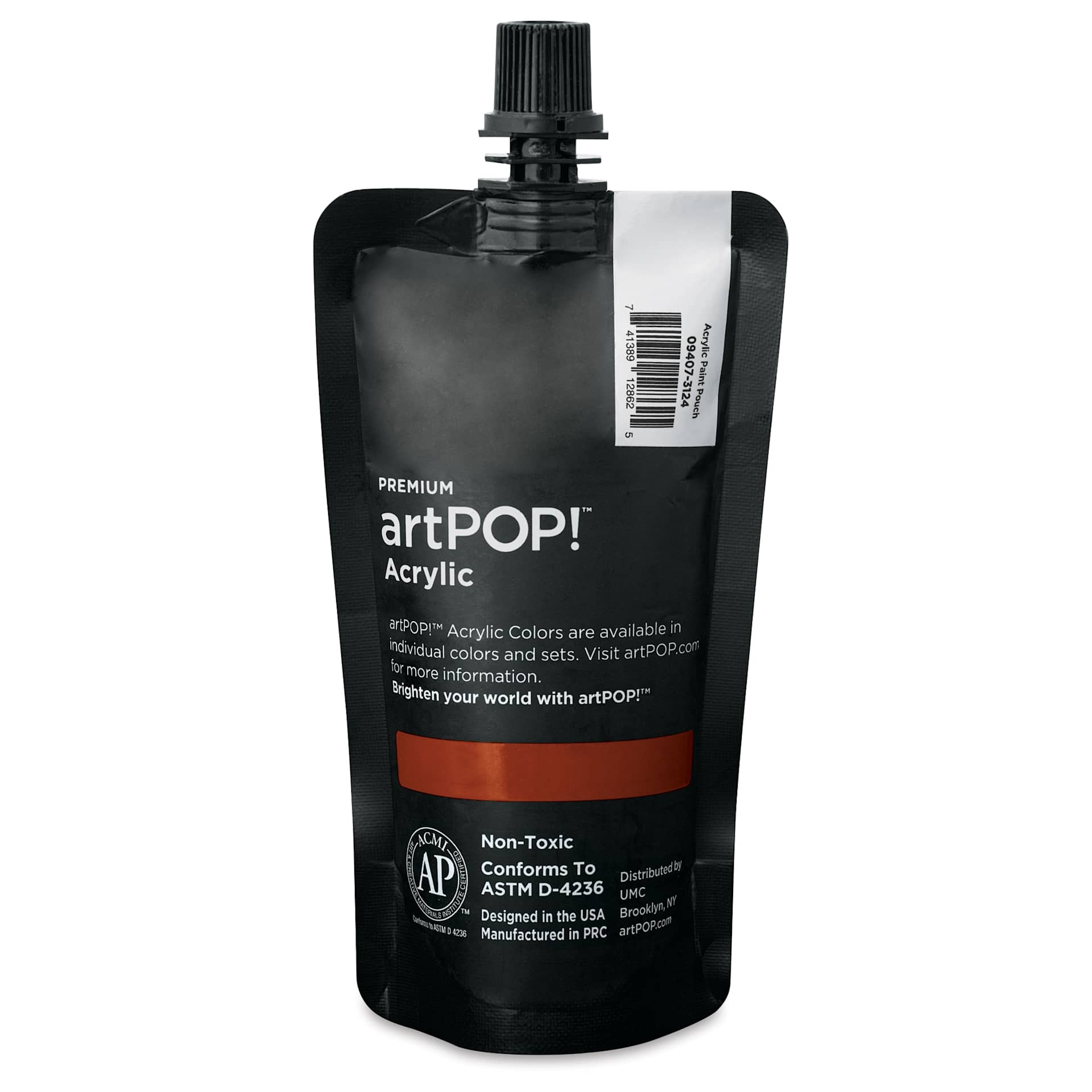 artPOP! Heavy Body Acrylic Paint - Iron Oxide Red, 120 ml Pouch (Back of pouch)