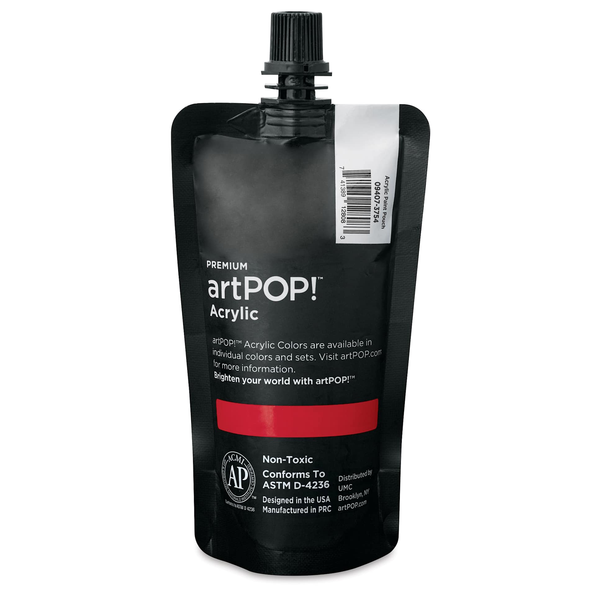 artPOP! Heavy Body Acrylic Paint - Cochineal Red, 120 ml Pouch (Back of pouch)