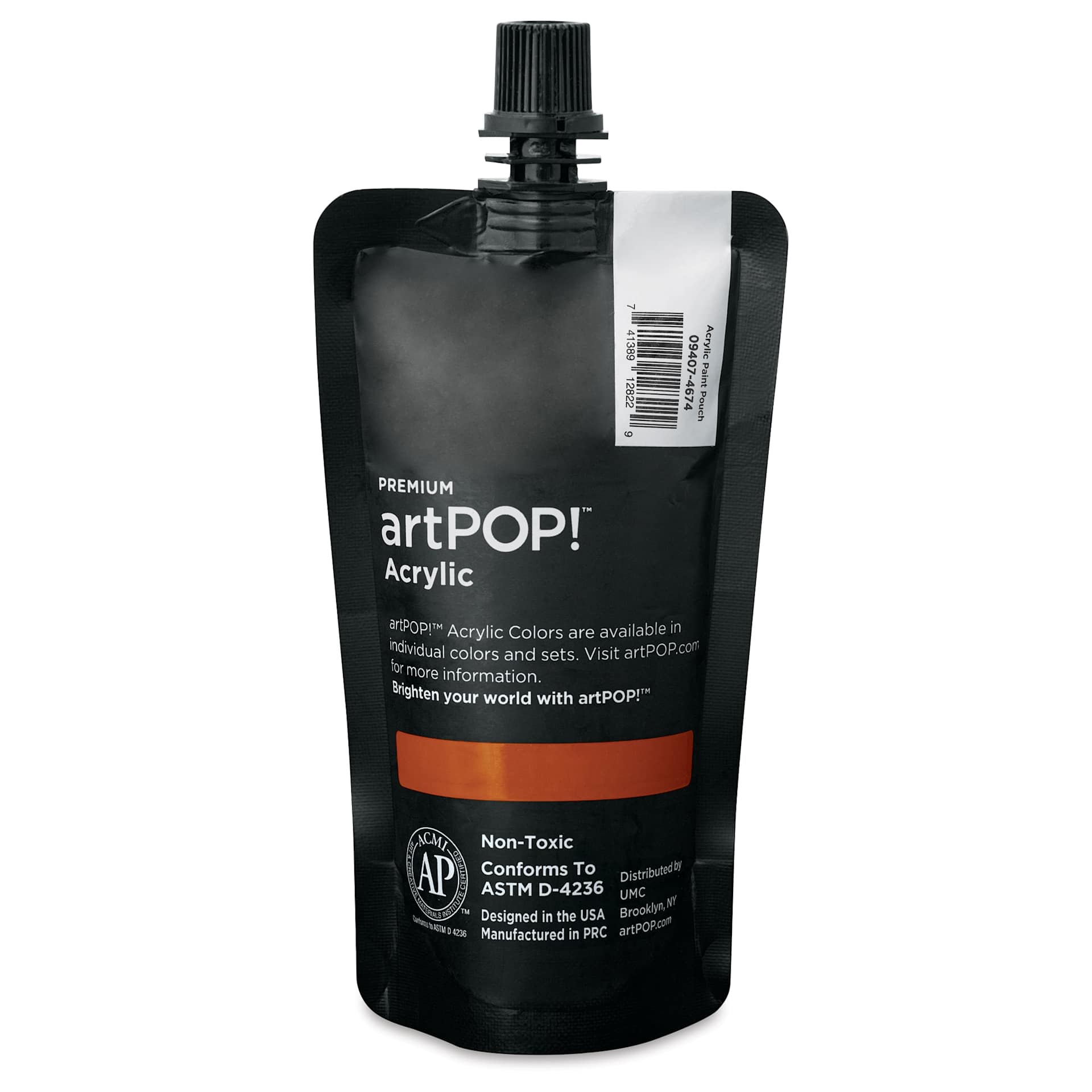 artPOP! Heavy Body Acrylic Paint - Mars Orange, 120 ml Pouch (Back of pouch)