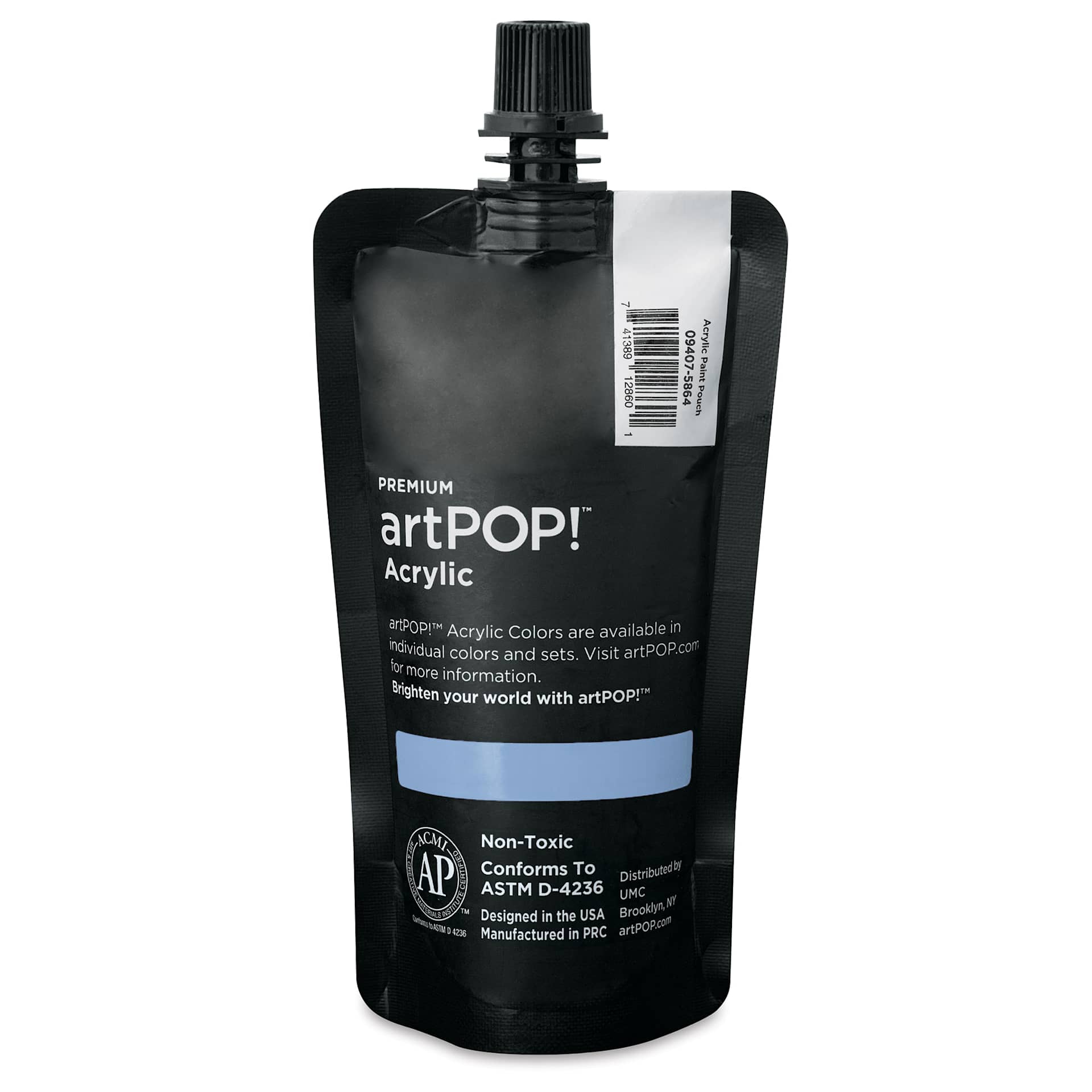 artPOP! Heavy Body Acrylic Paint - Blue Grey, 120 ml Pouch (Back of pouch)
