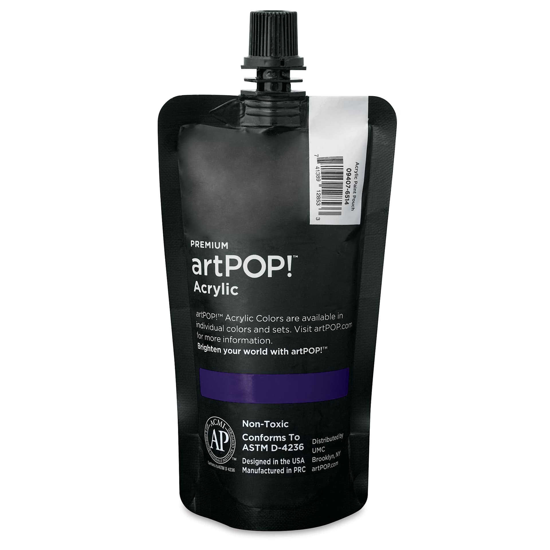 artPOP! Heavy Body Acrylic Paints - Violet, 120 ml Pouch (Back of pouch)