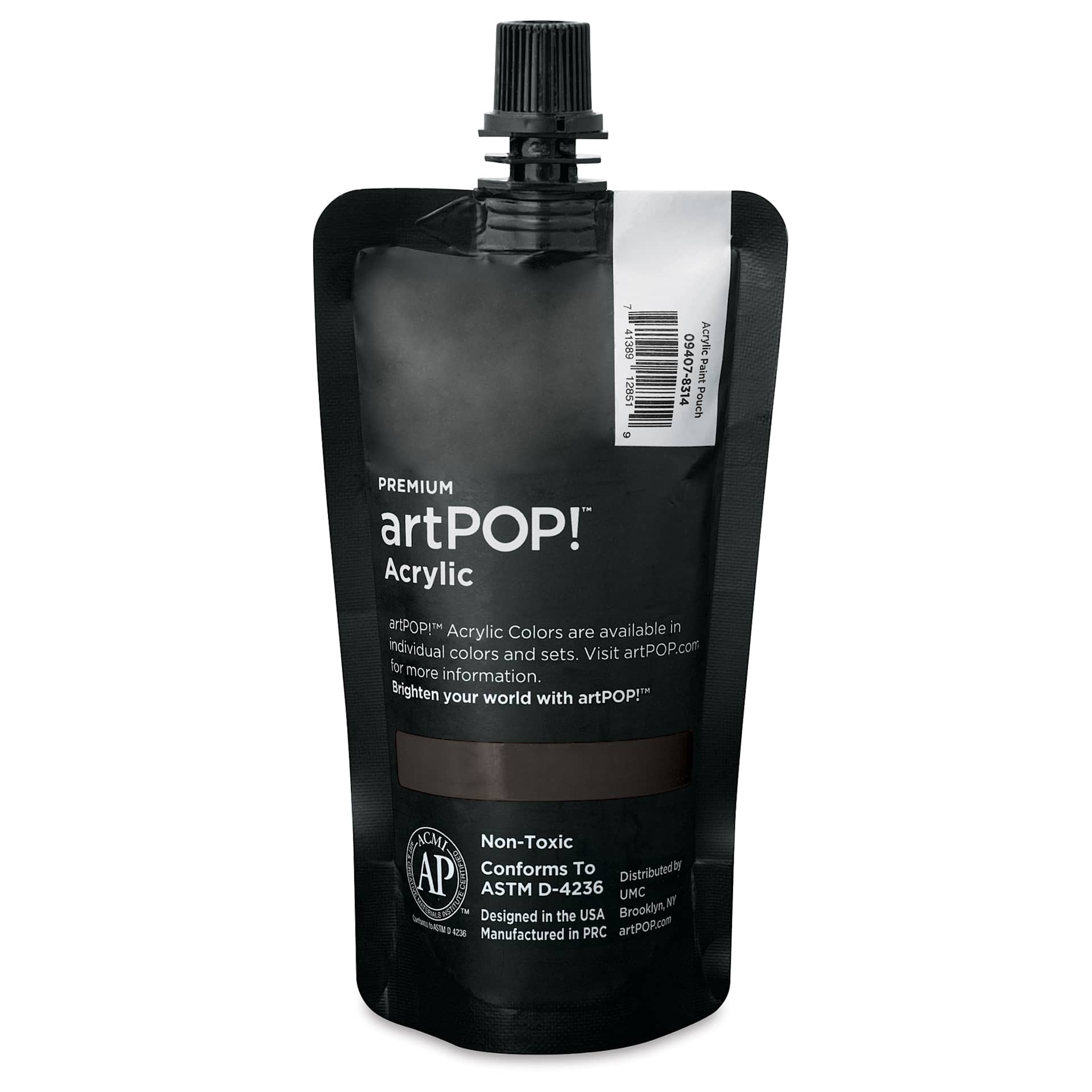 artPOP! Heavy Body Acrylic Paints - Vandyke Brown, 120 ml Pouch (Back of pouch)