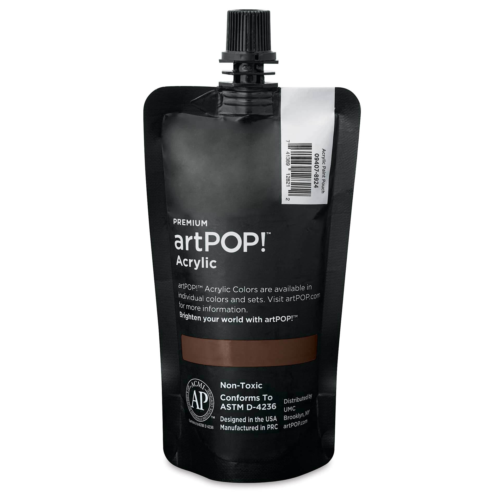 artPOP! Heavy Body Acrylic Paint - Mars Brown, 120 ml Pouch (Back of pouch)