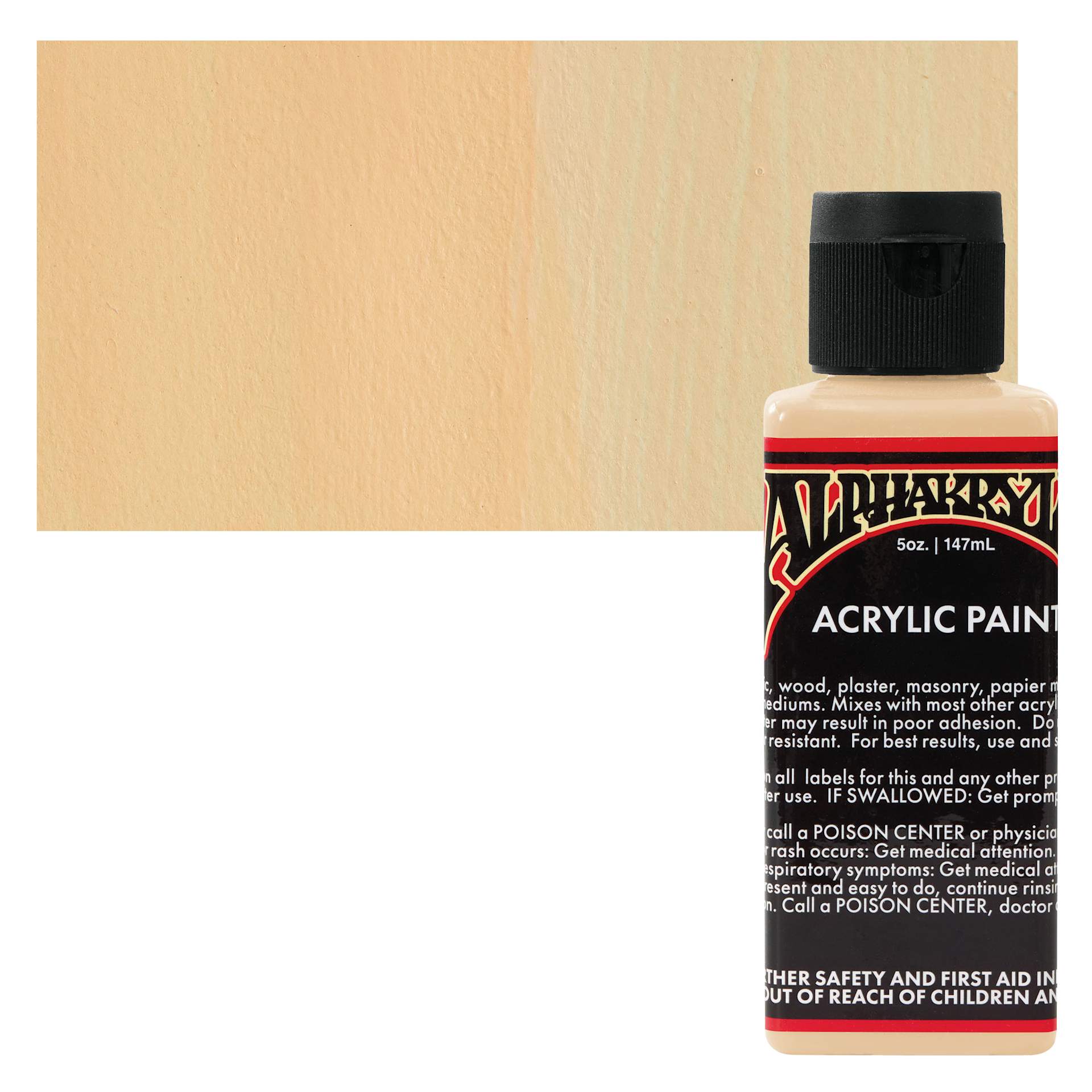 Alpha6 Alphakrylic Acrylic Paint - Orange Sherbet, 5 oz bottle and swatch